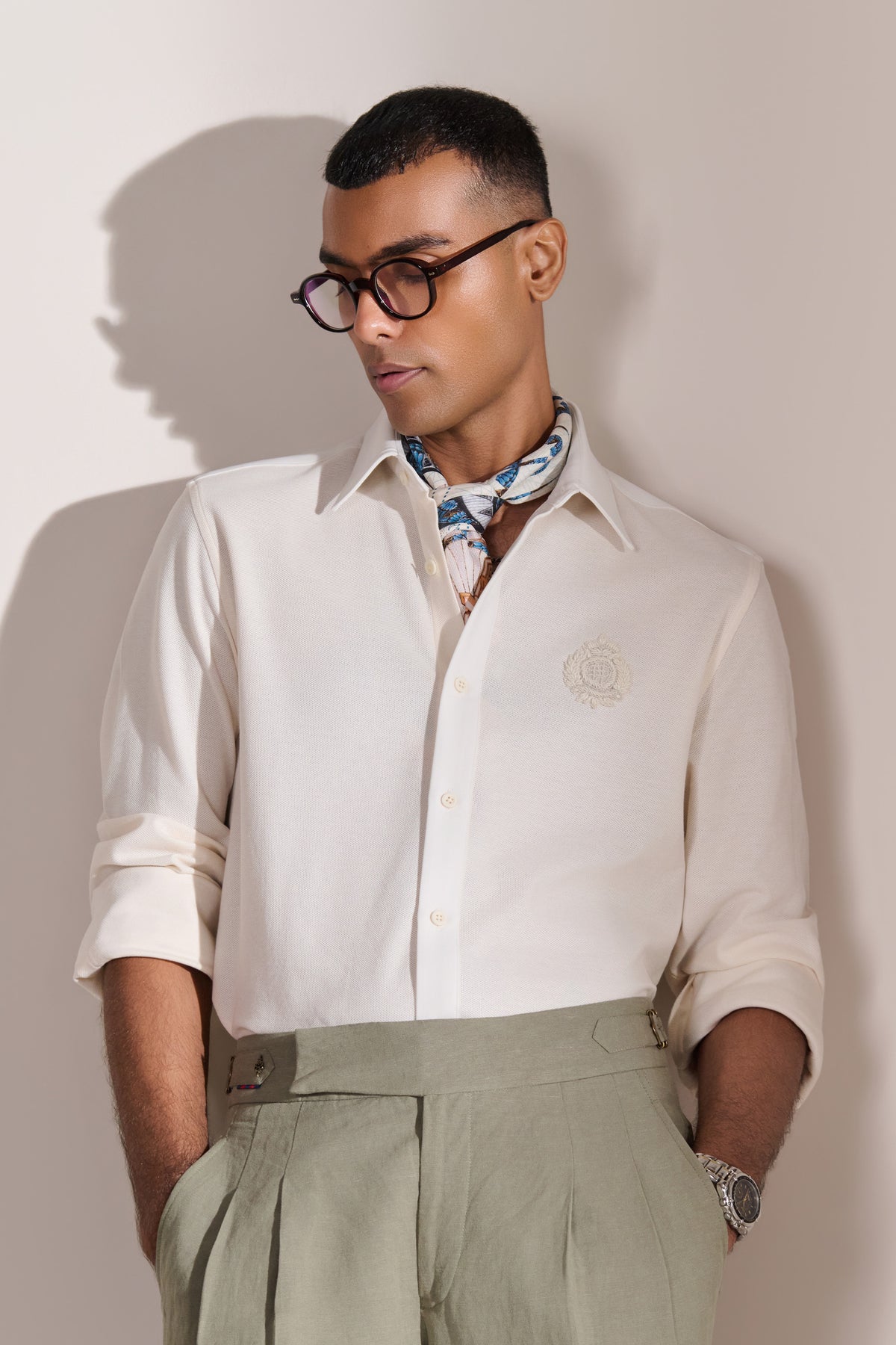OffWhite With Crest Detail Shirt