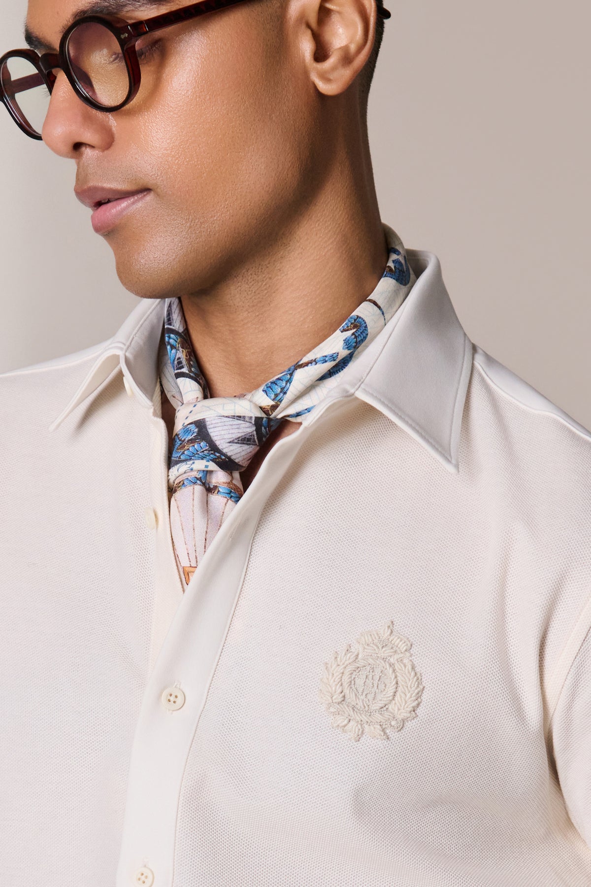 OffWhite With Crest Detail Shirt