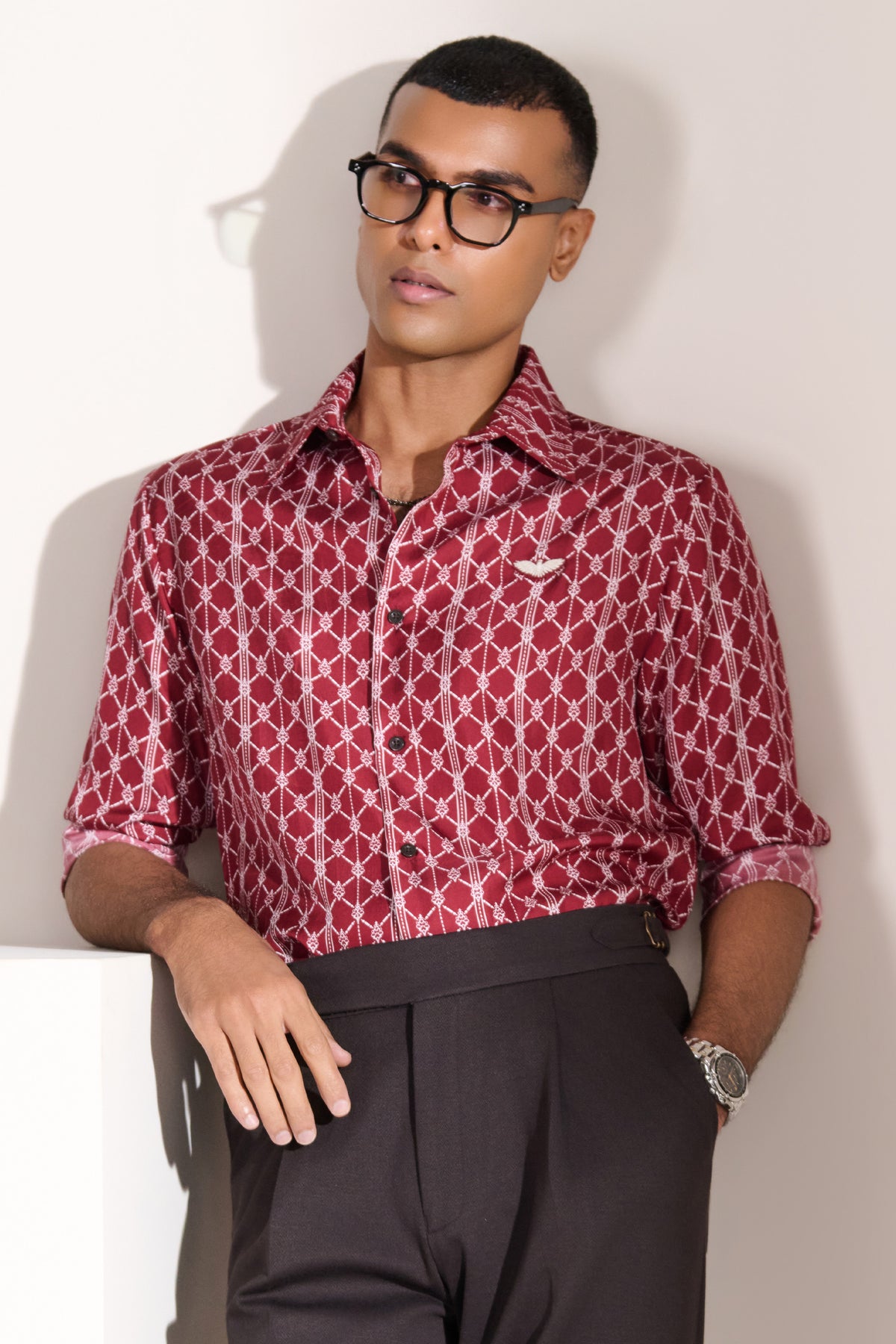 Cherry Adamas Monogram Shirt
