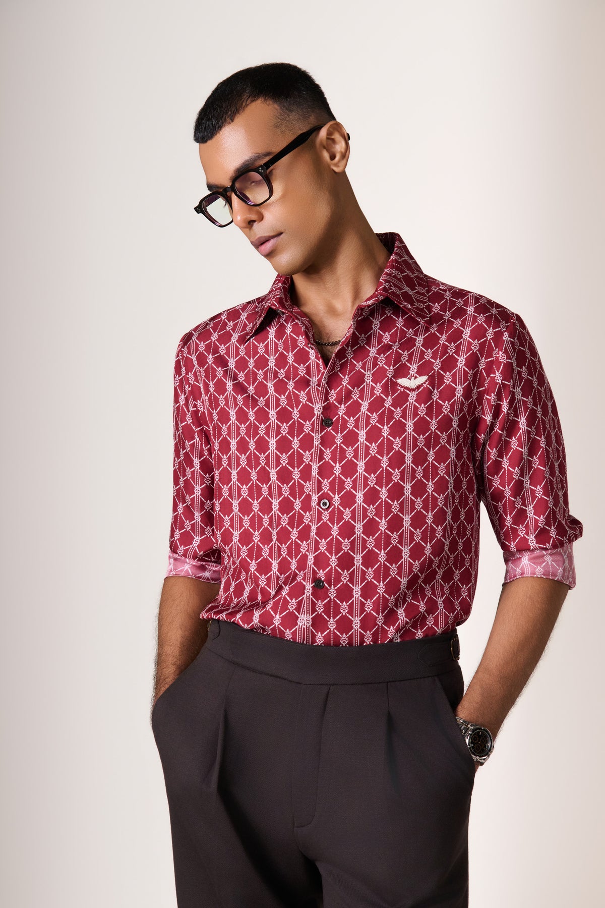 Cherry Adamas Monogram Shirt