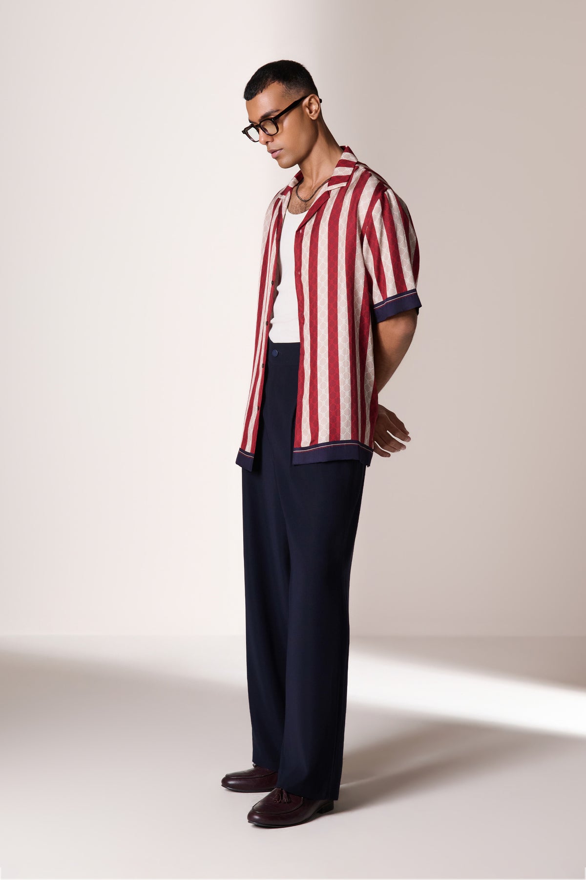 Cherry Beige Adamas Print Shirt