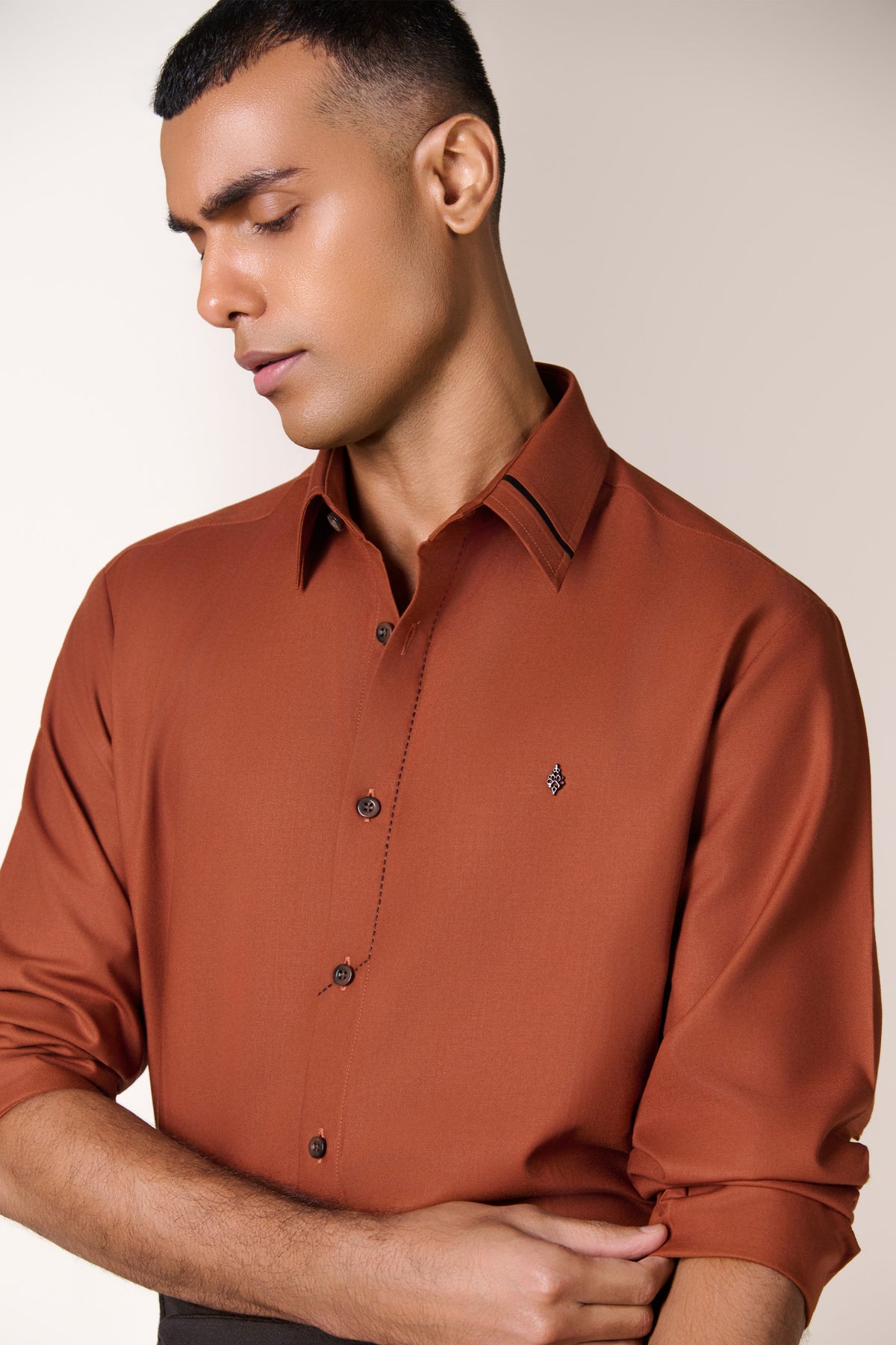 Rust Adamas Detail Shirt