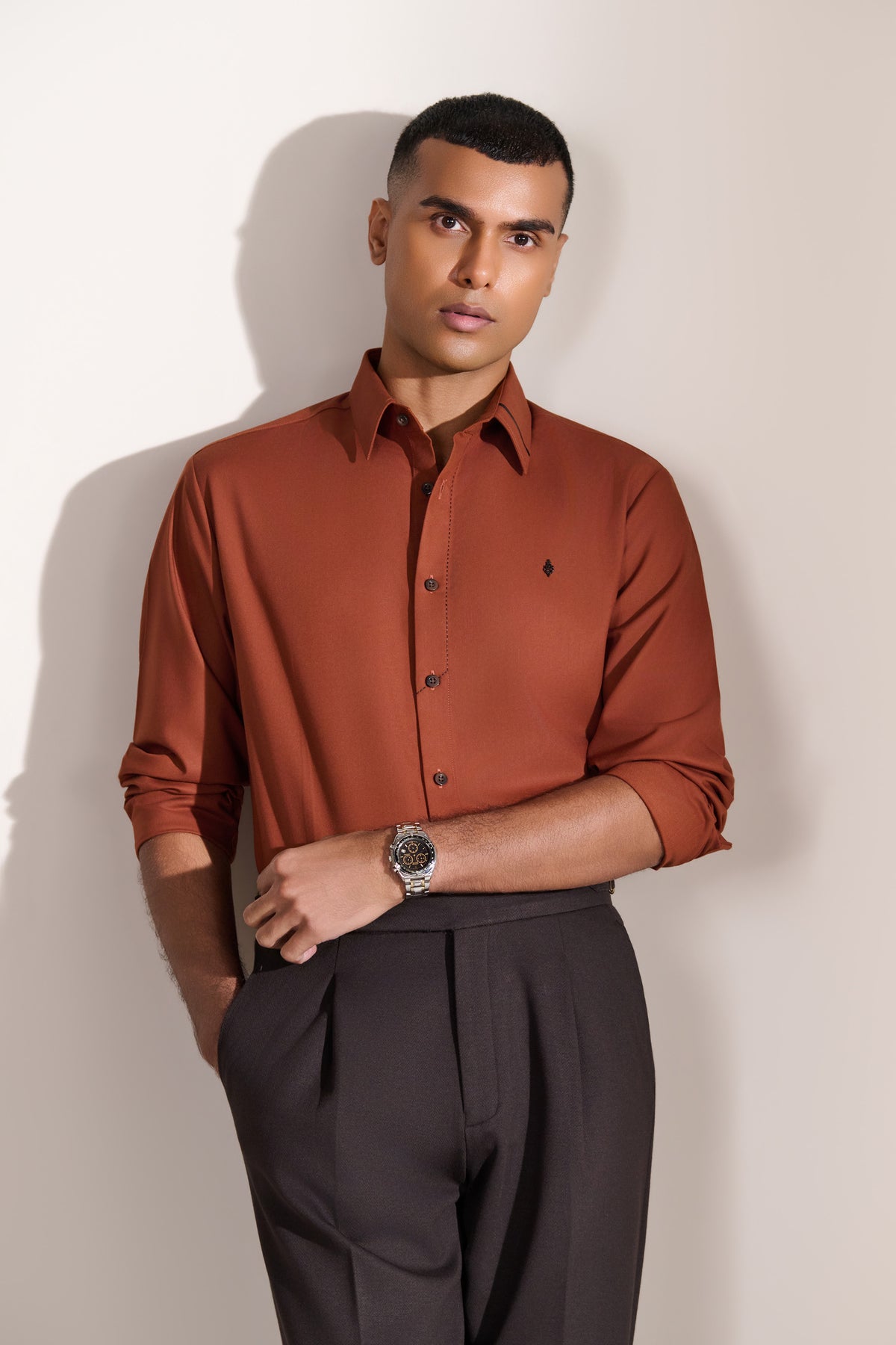 Rust Adamas Detail Shirt