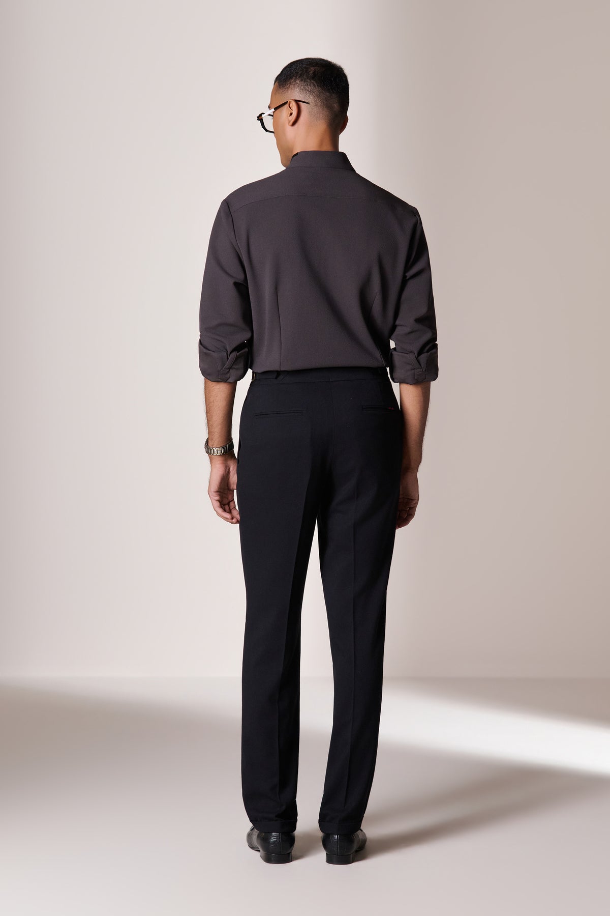 Grey Leather Placket Detail