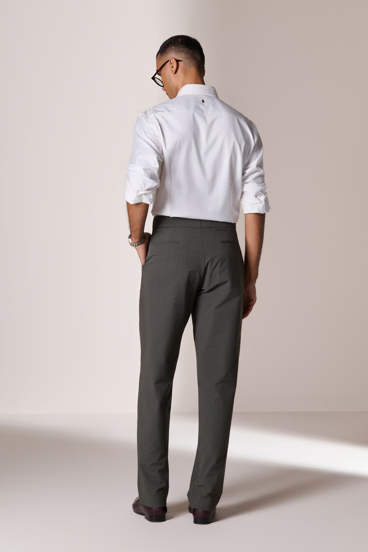 Military Green Broad Waist Belt Trousers