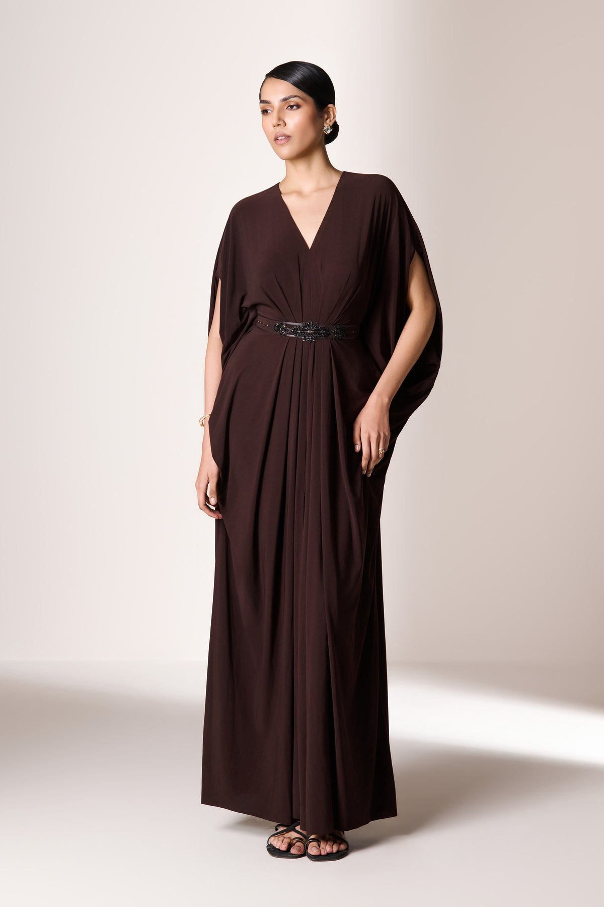 Choco ColourBlock Leather Detail Dress