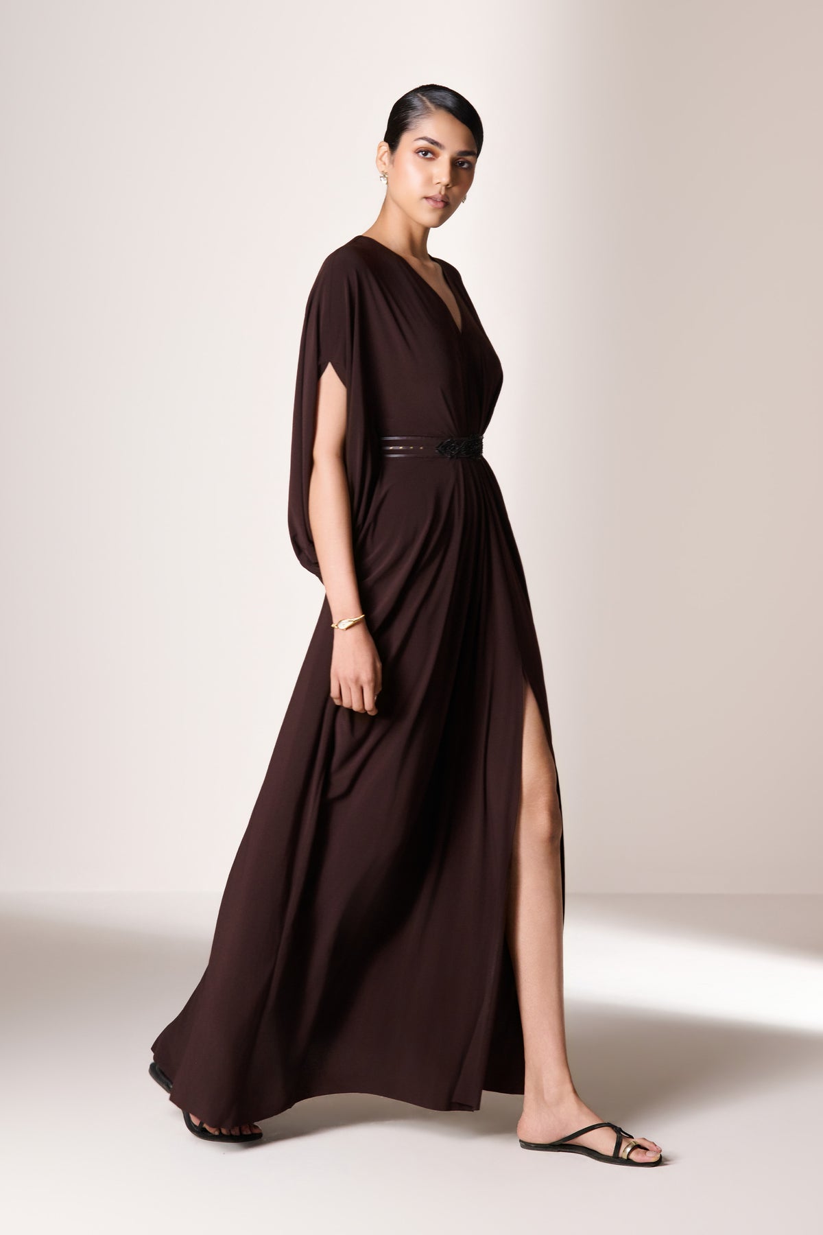 Choco ColourBlock Leather Detail Dress