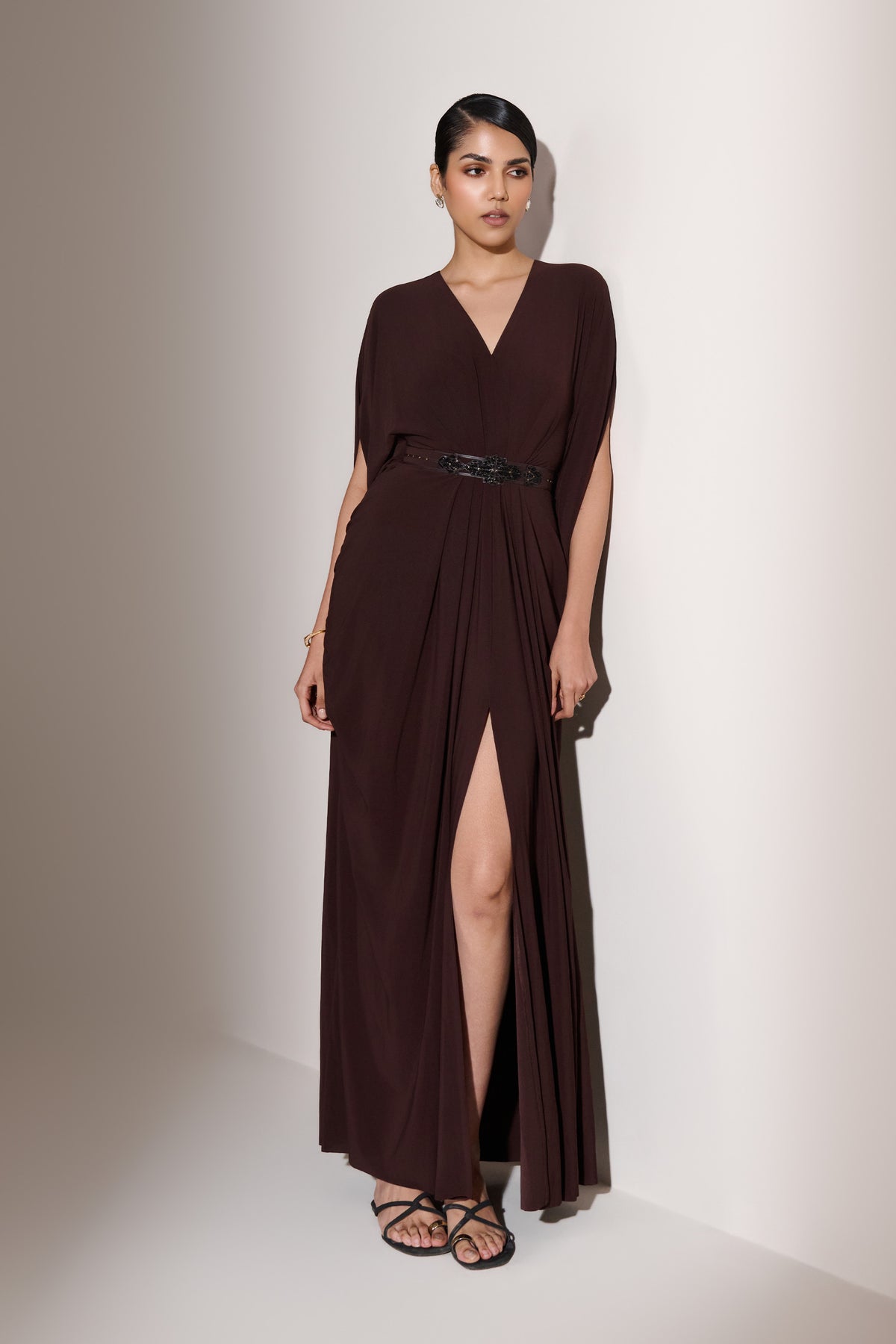 Choco ColourBlock Leather Detail Dress
