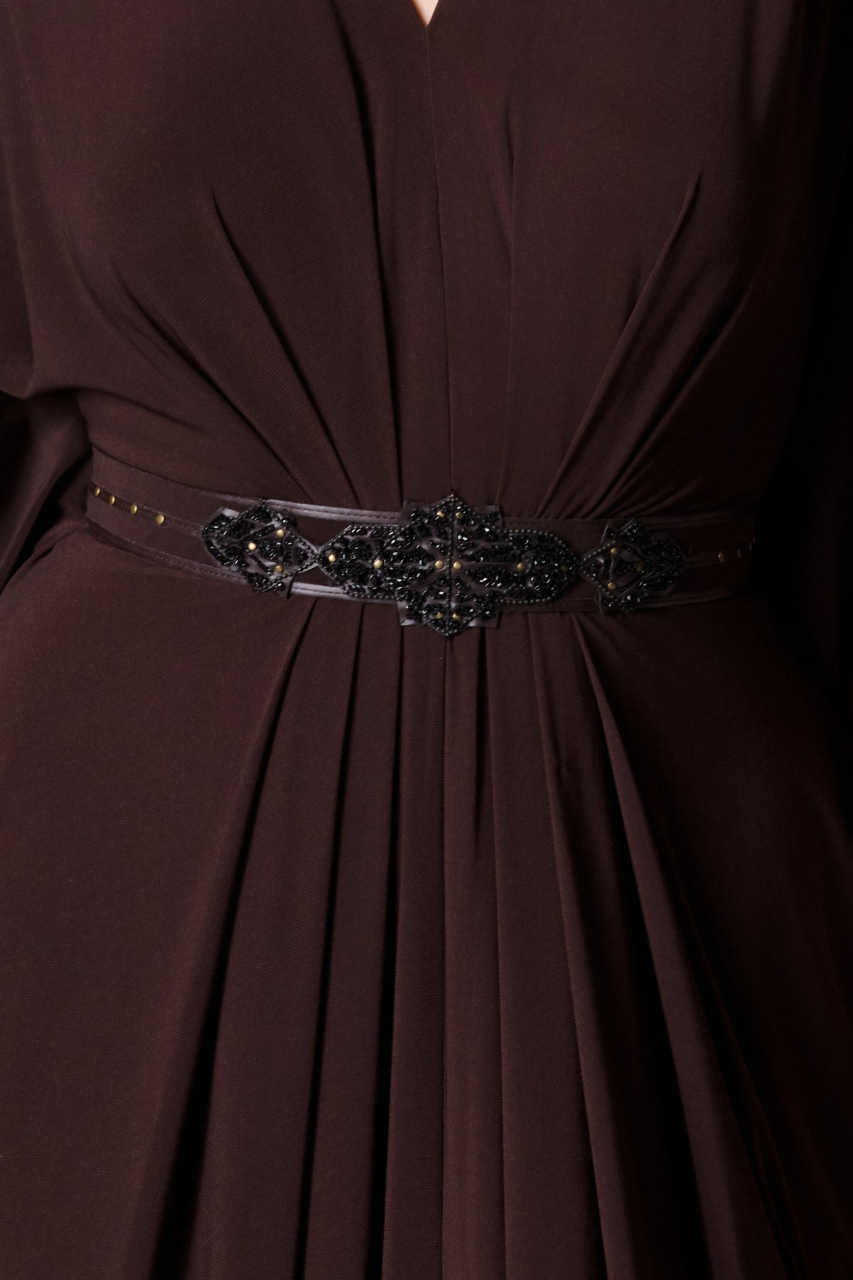 Choco ColourBlock Leather Detail Dress