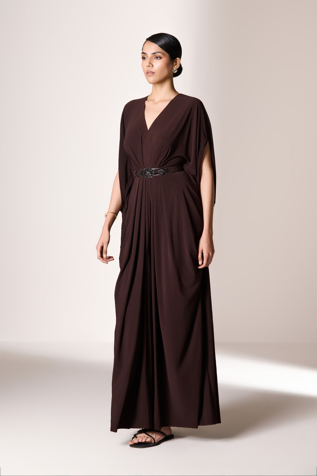 Choco ColourBlock Leather Detail Dress