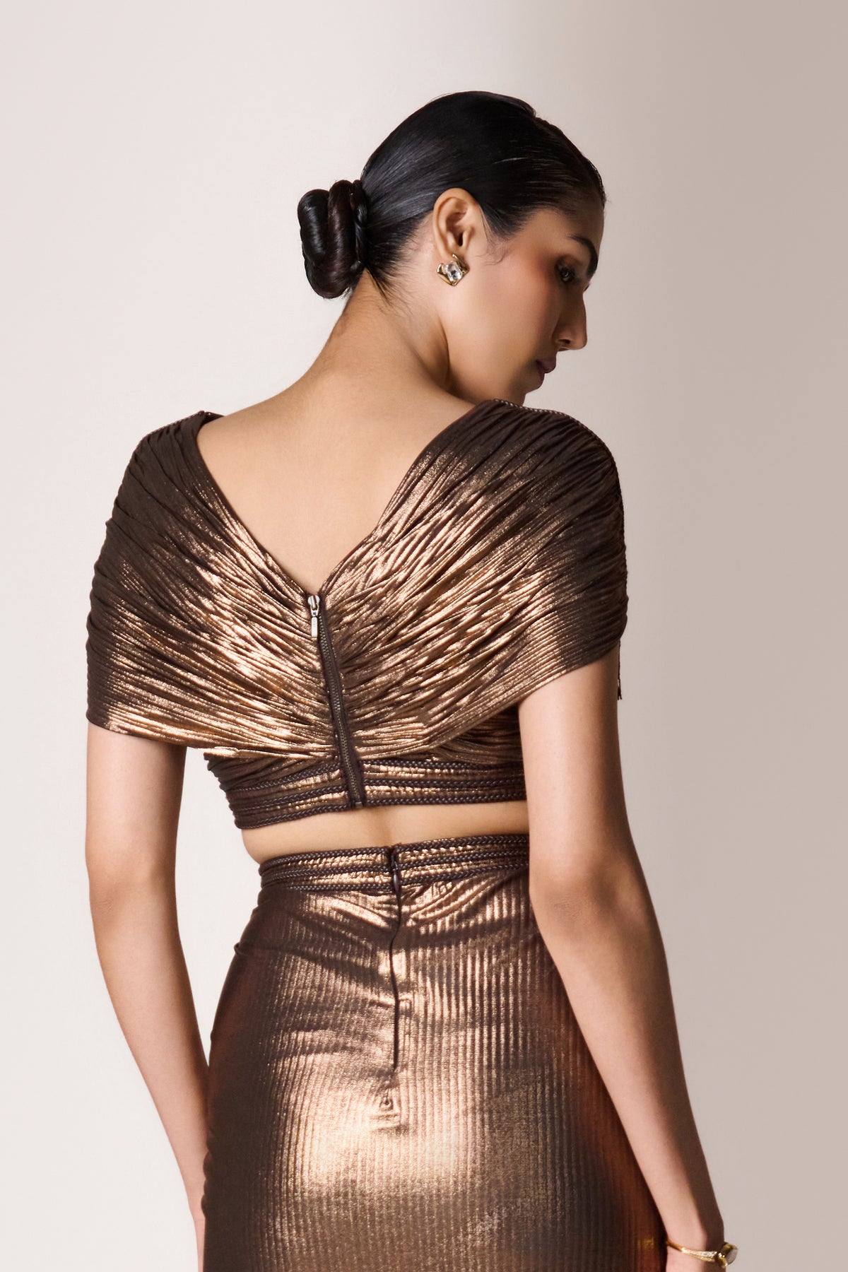 Metallic Brown Knot Top