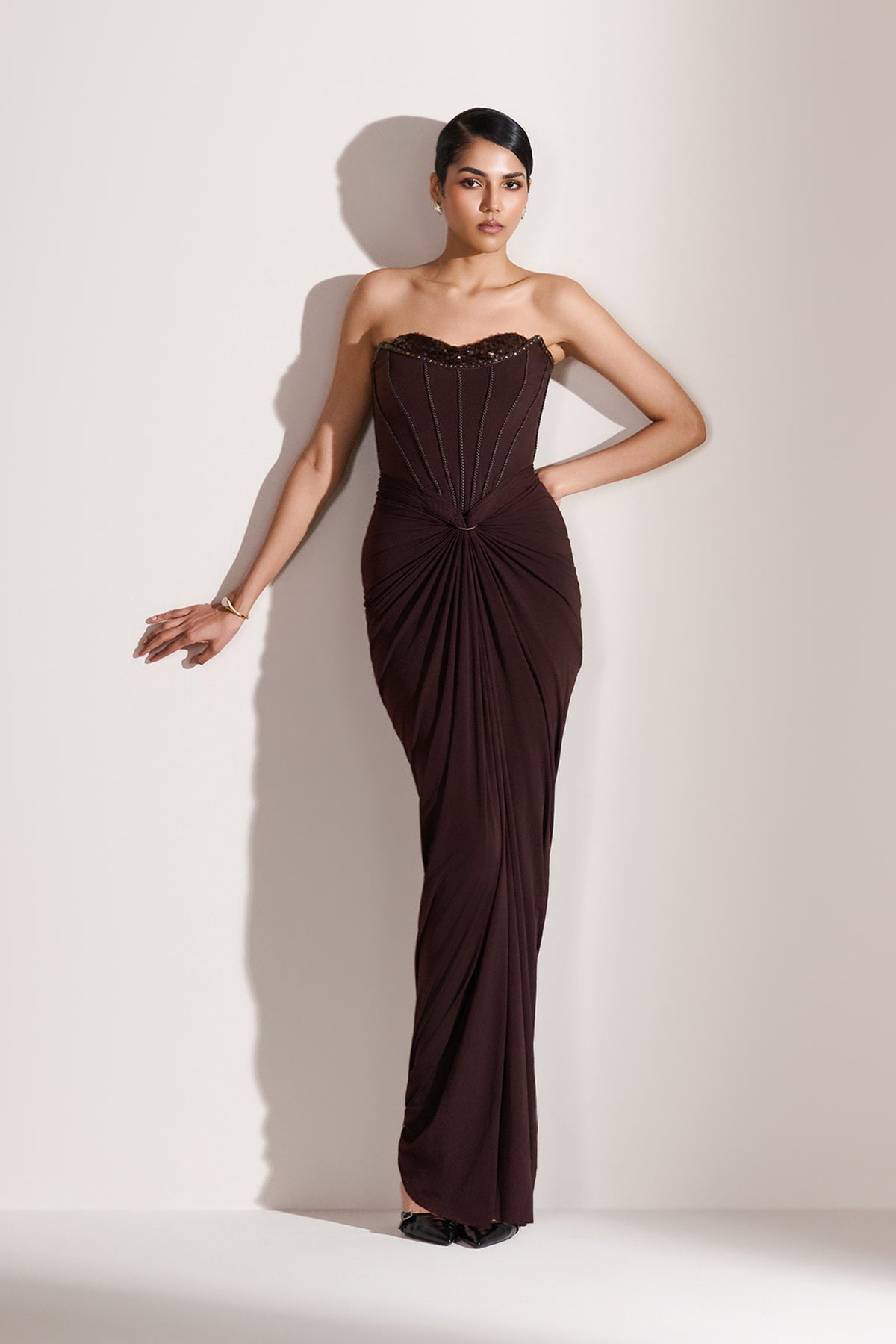 Choco Corset Knot Gown