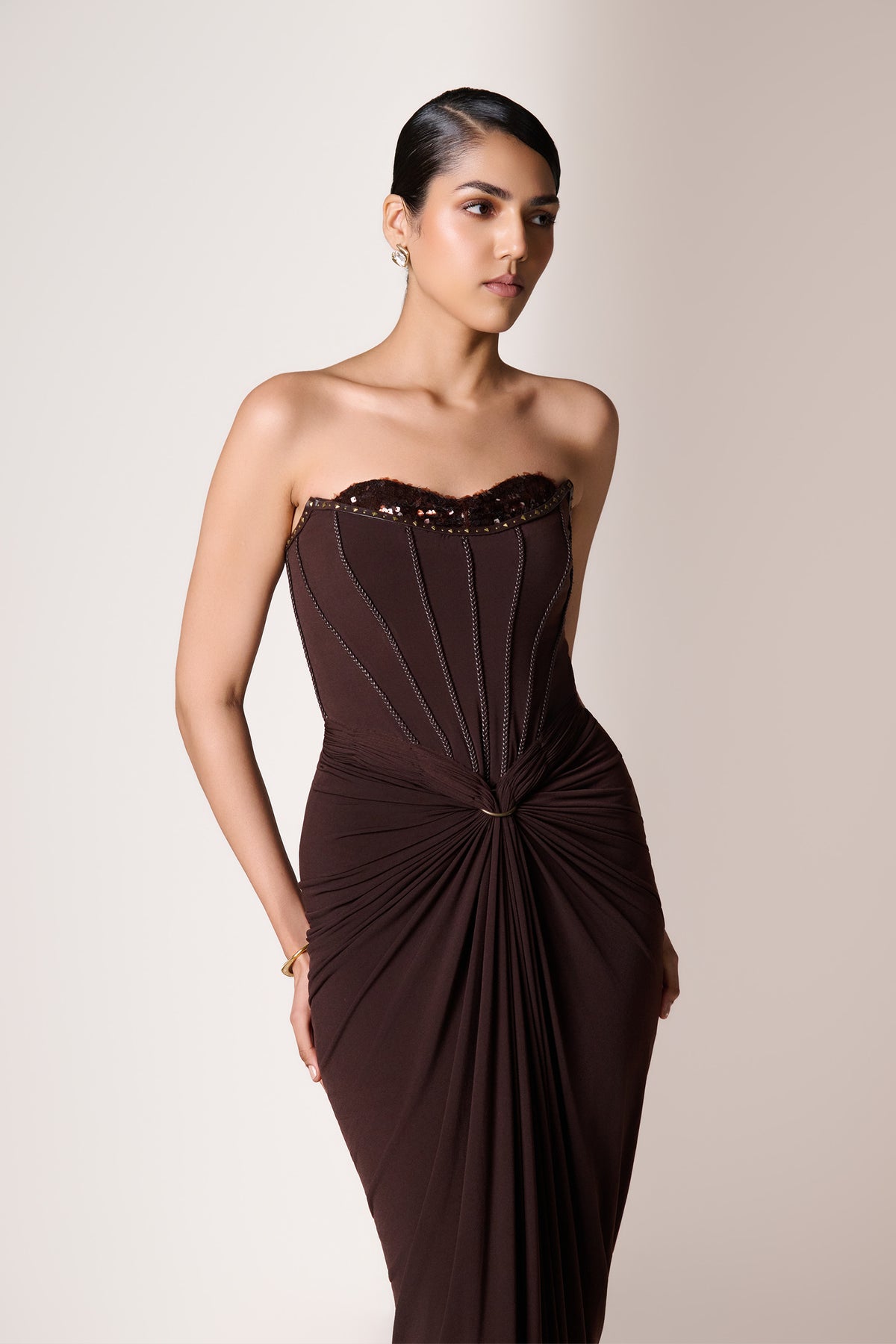 Choco Corset Knot Gown