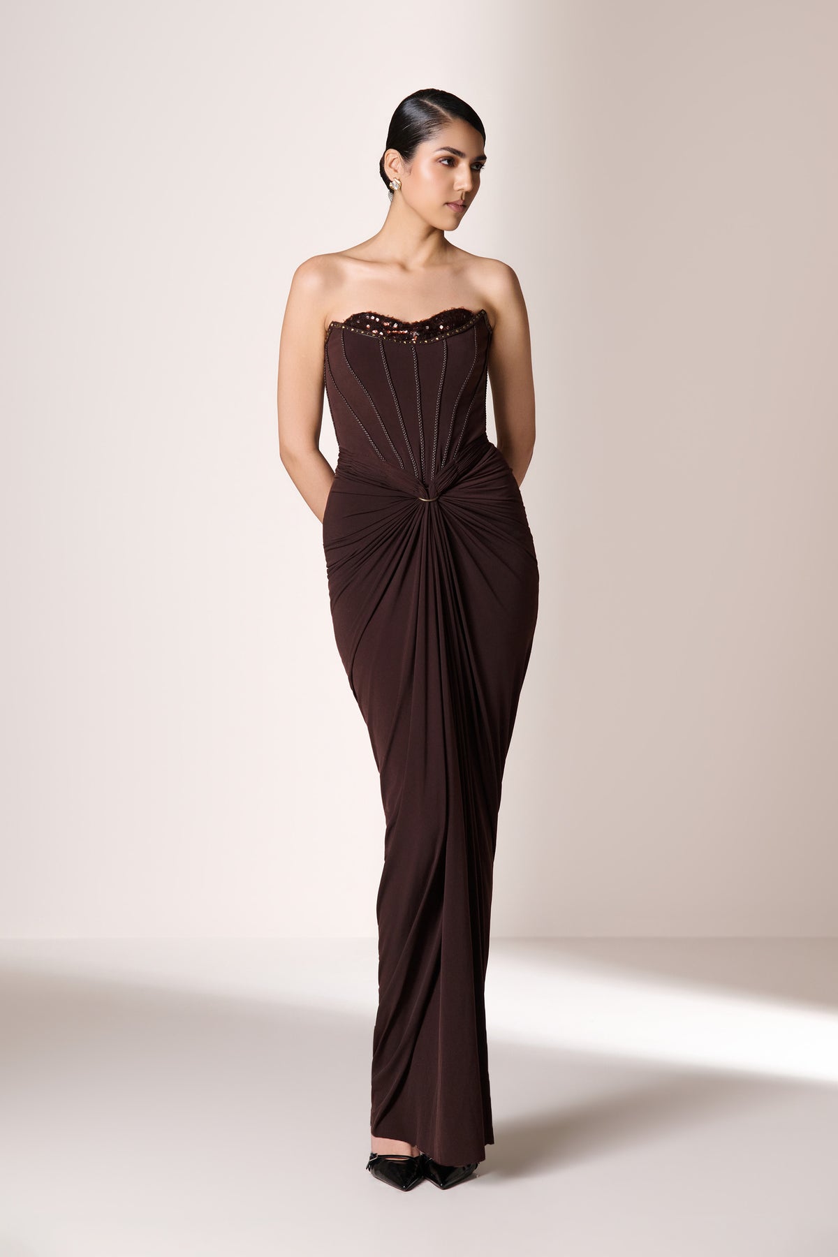 Choco Corset Knot Gown