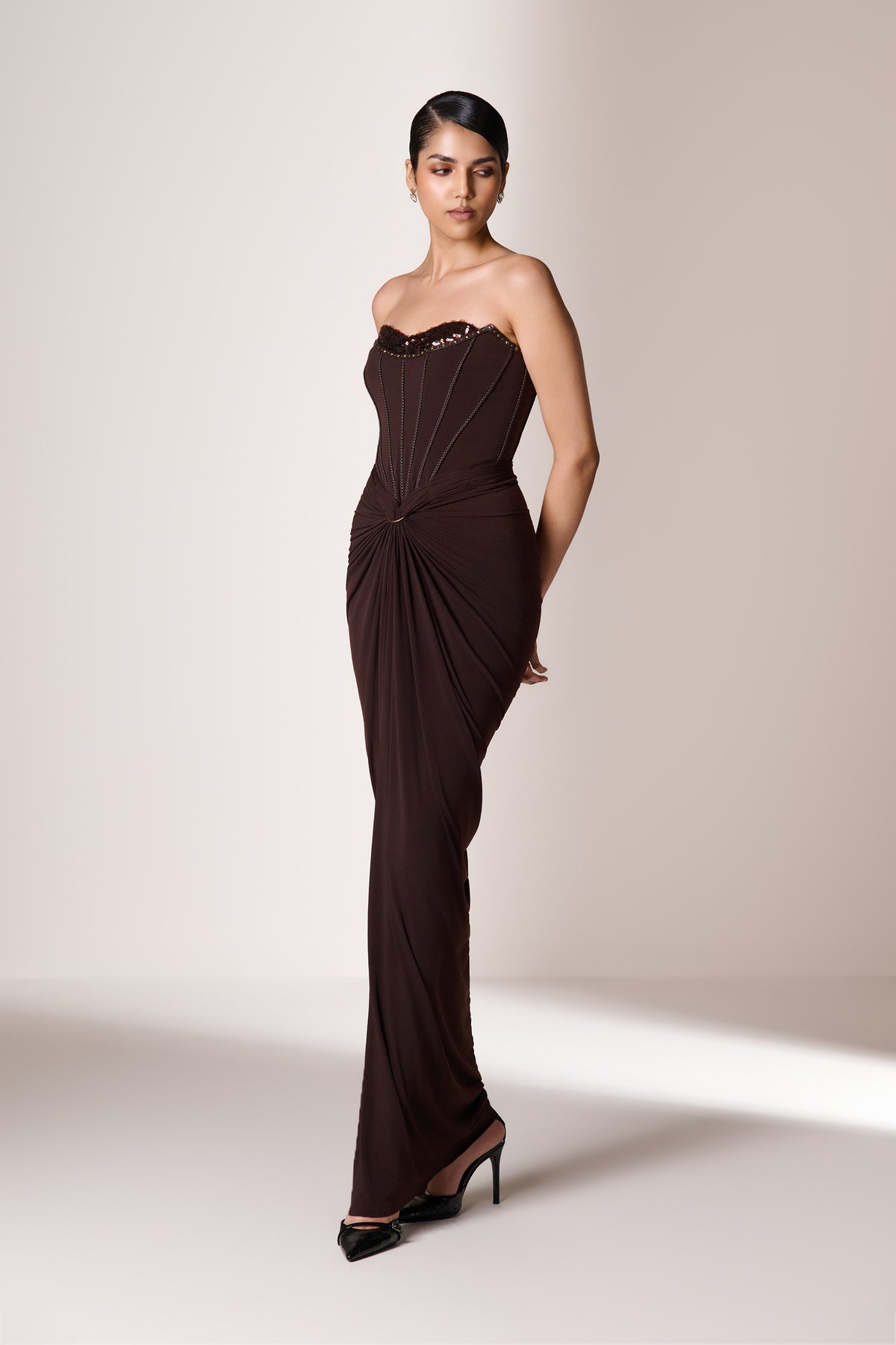 Choco Corset Knot Gown