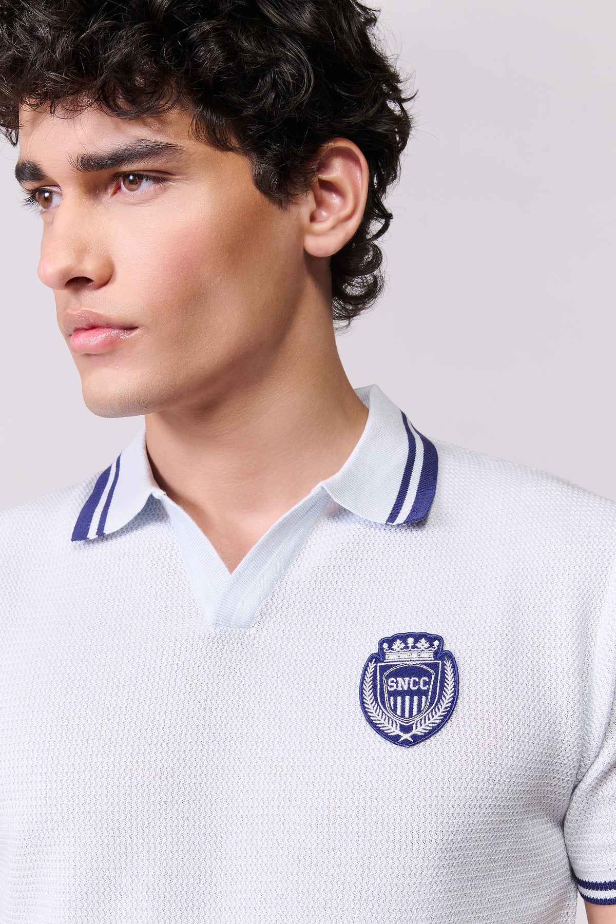 SNCC Skyway Knitted Crest Polo T-Shirt