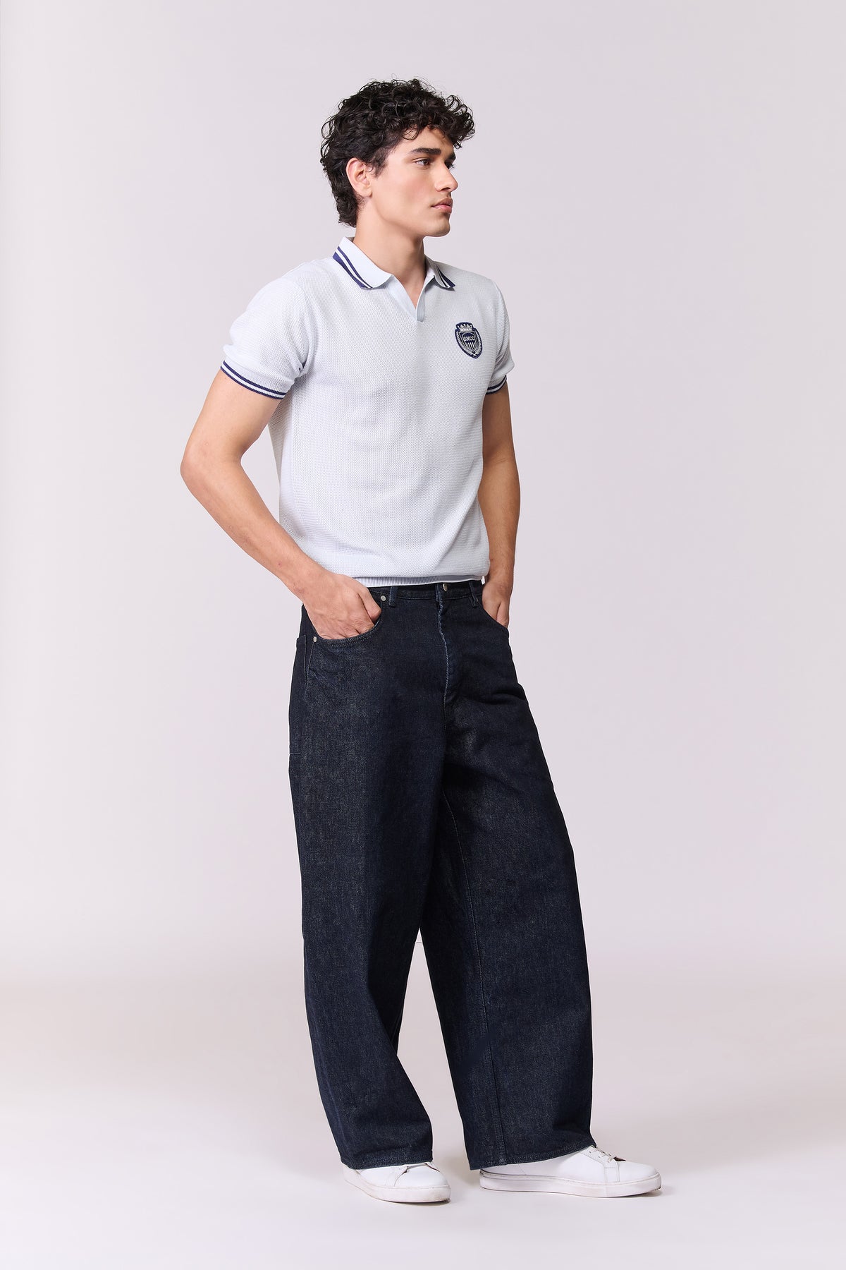 SNCC Skyway Knitted Crest Polo T-Shirt