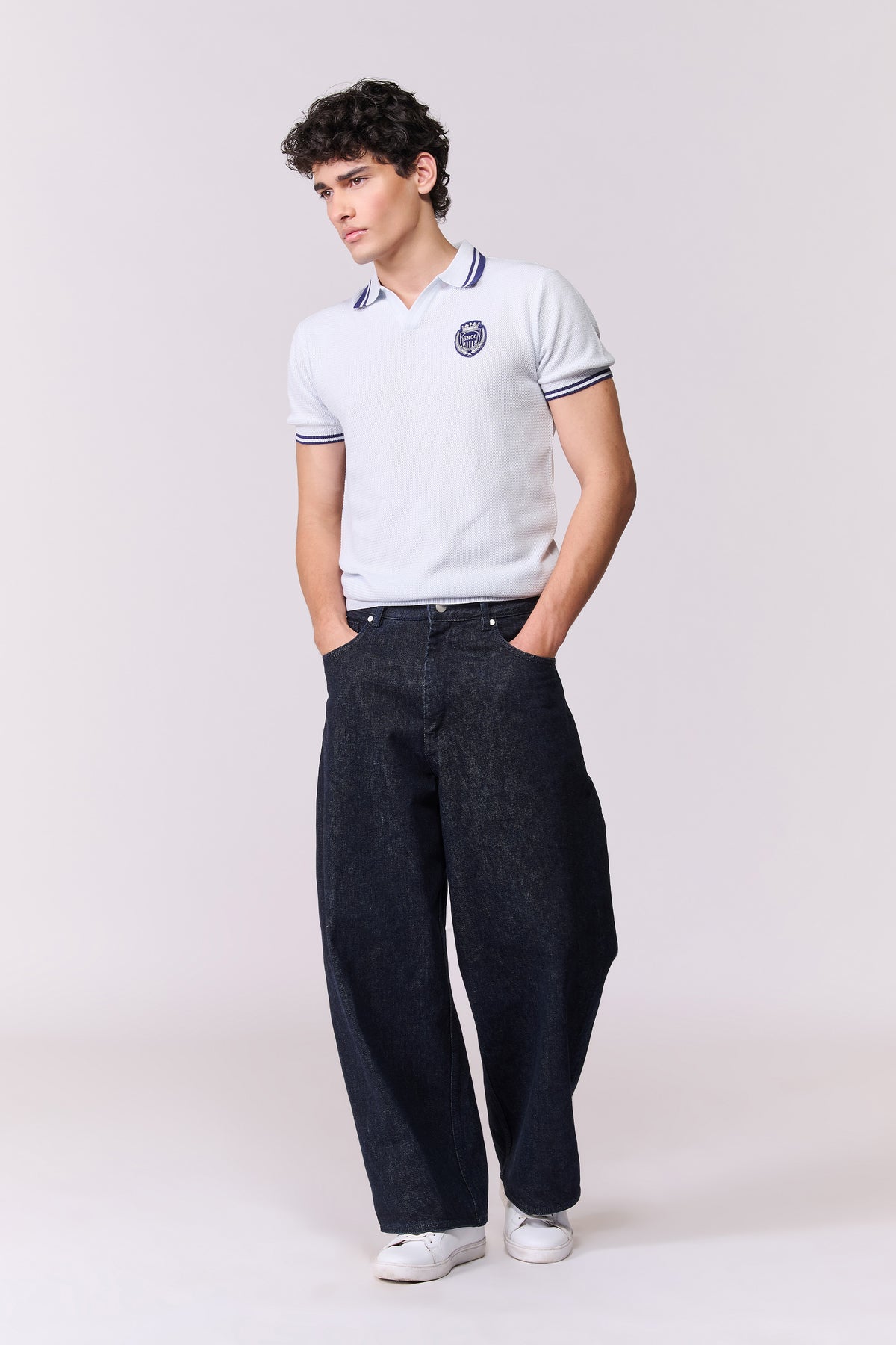 SNCC Skyway Knitted Crest Polo T-Shirt