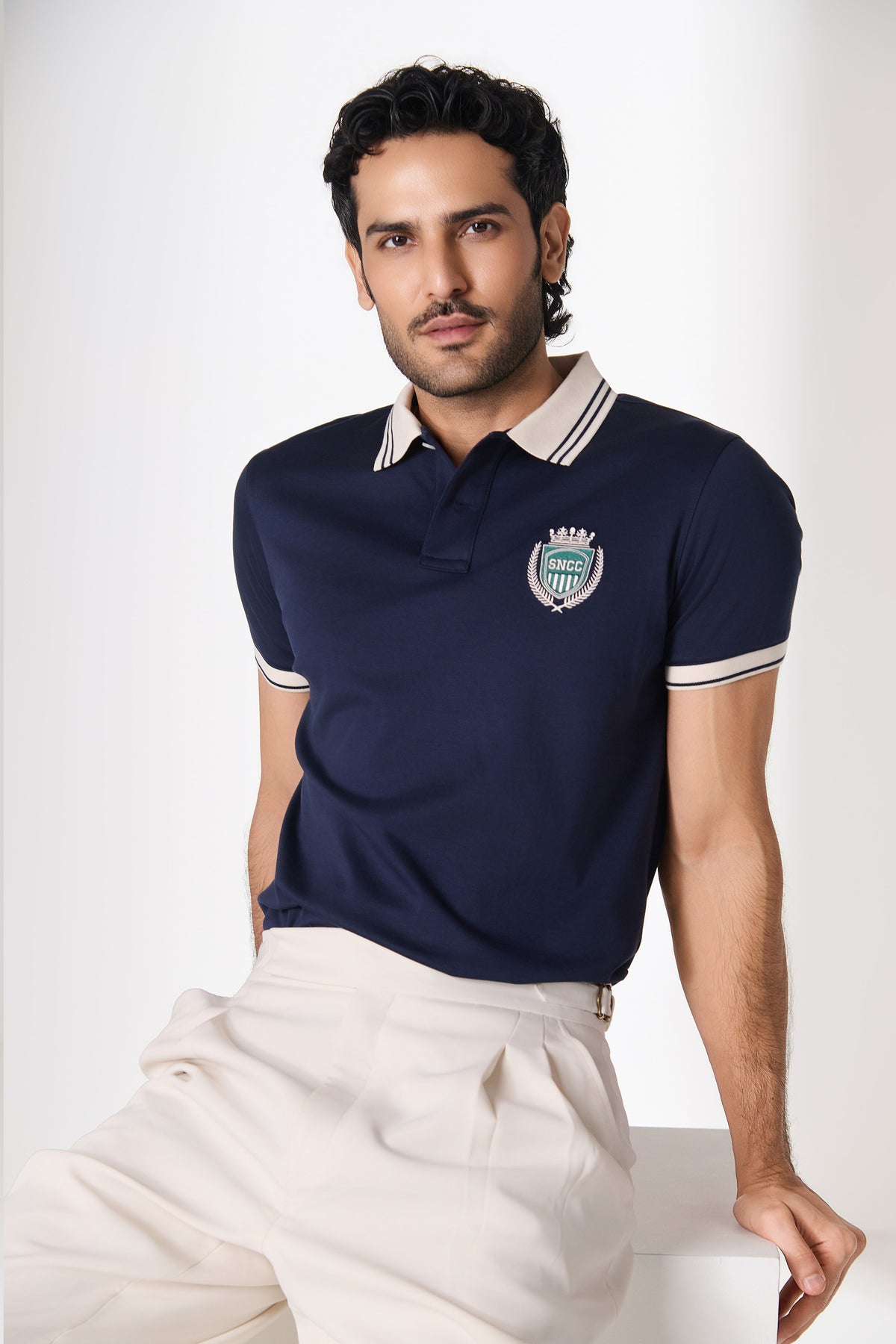 SNCC Navy Crest Polo T-Shirt