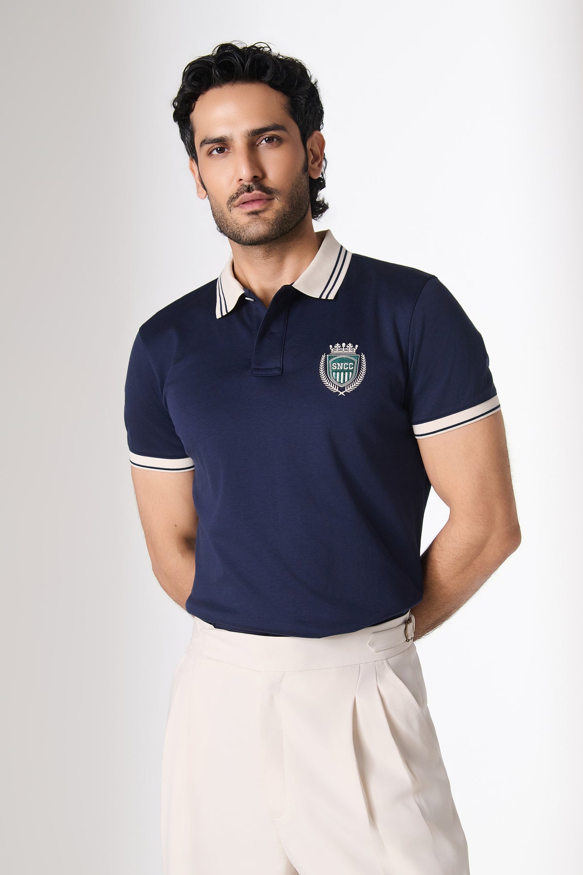 SNCC Navy Crest Polo T-Shirt