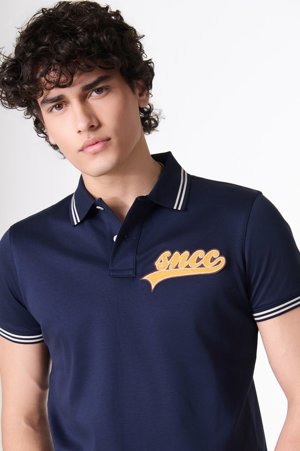 SNCC Navy Script Patch Logo Polo