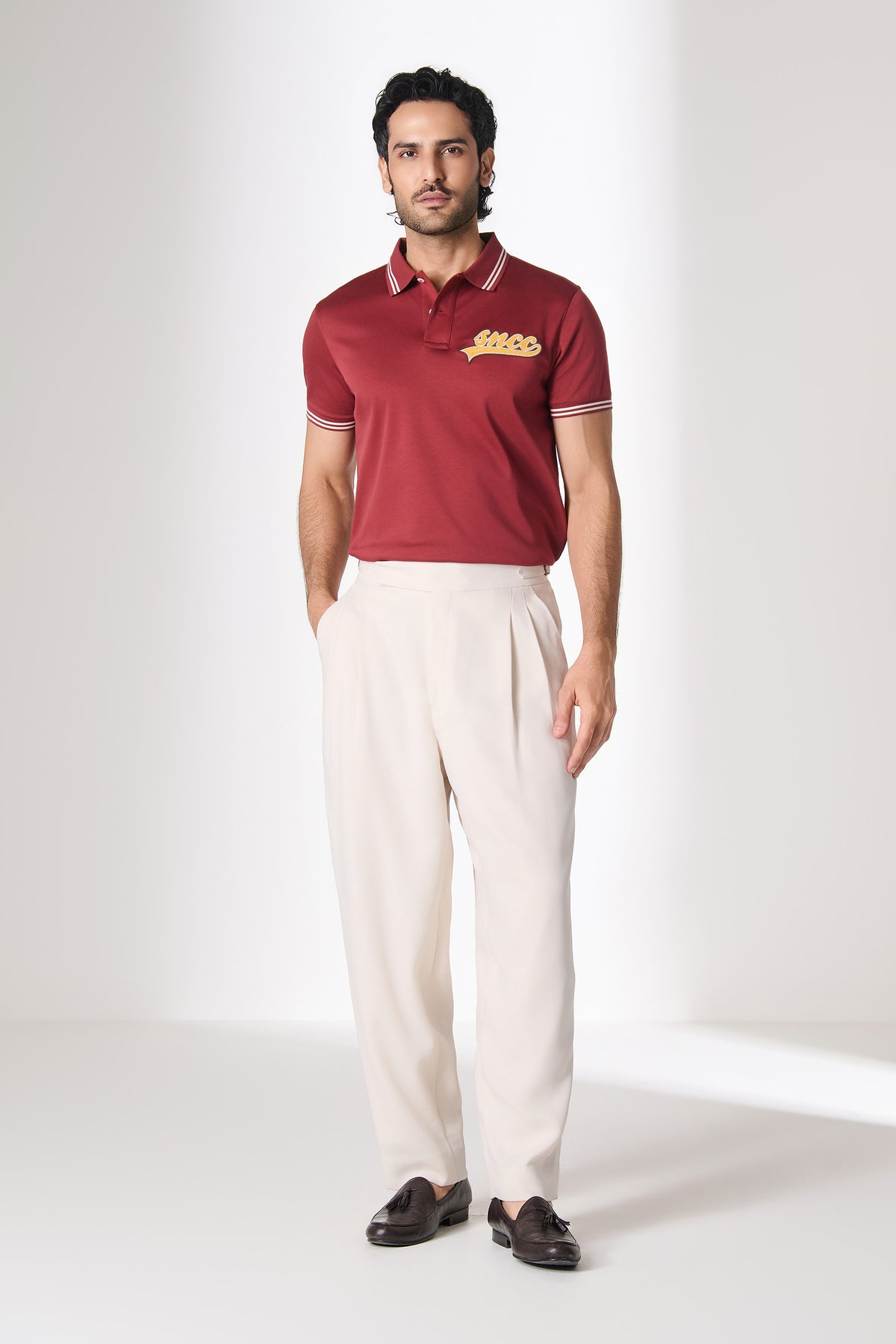 SNCC Burgundy Script Patch Logo Polo