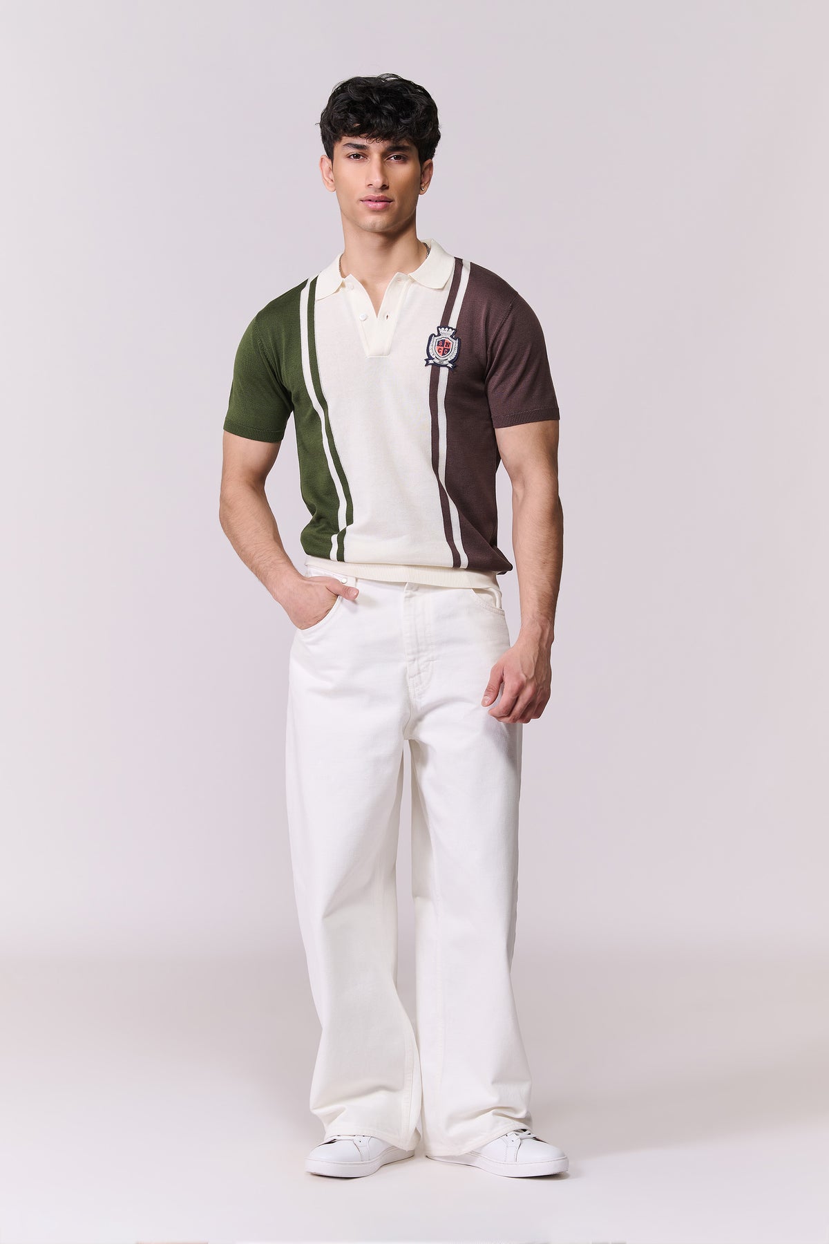 SNCC Colour Block Knit Polo T-Shirt
