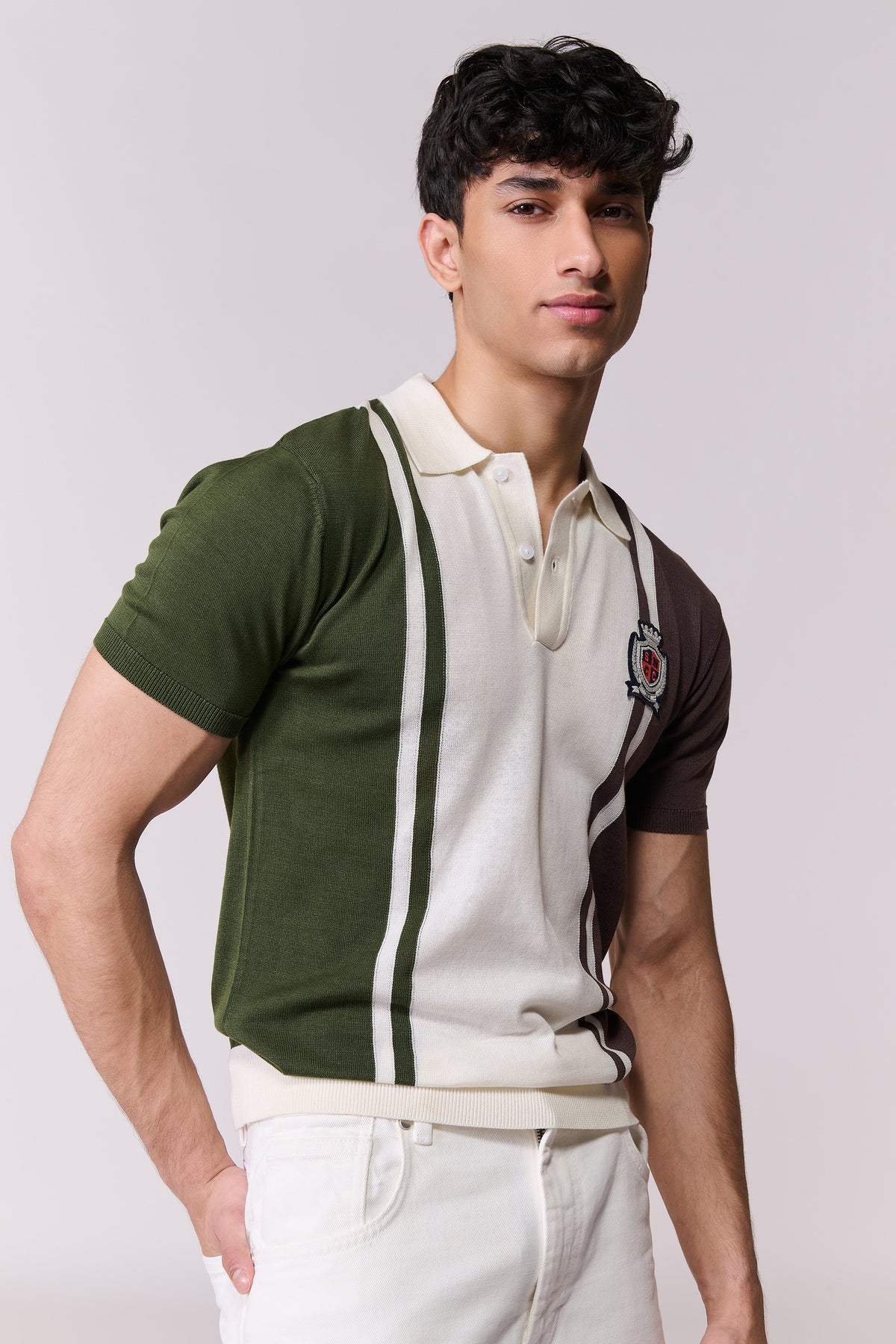 SNCC Colour Block Knit Polo T-Shirt