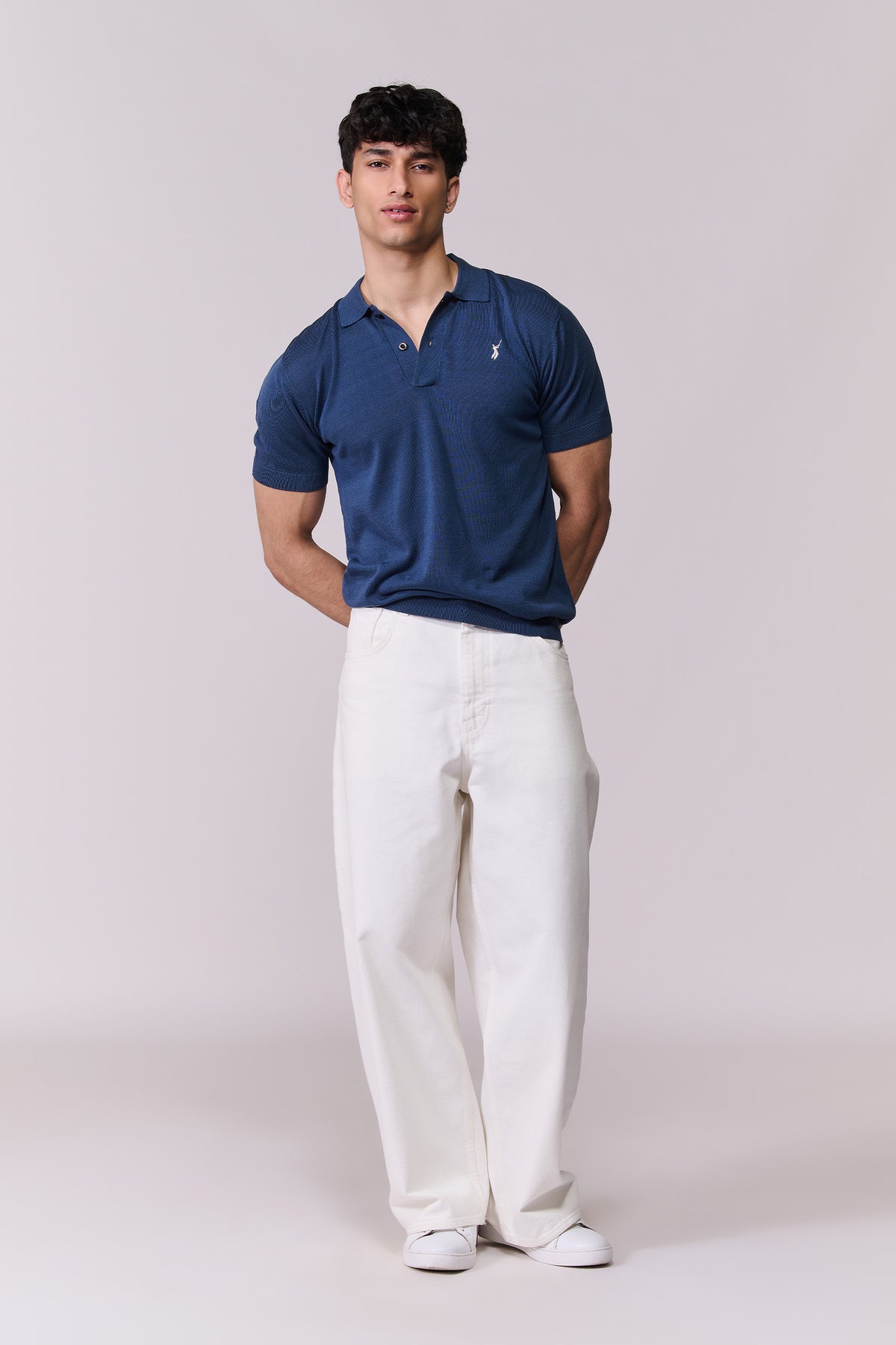 Charcoal Batsman Logo Polo