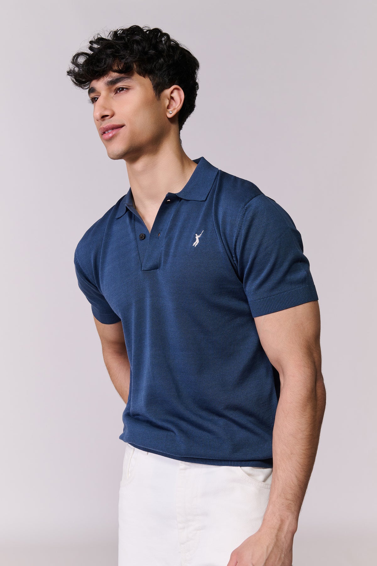 Charcoal Batsman Logo Polo