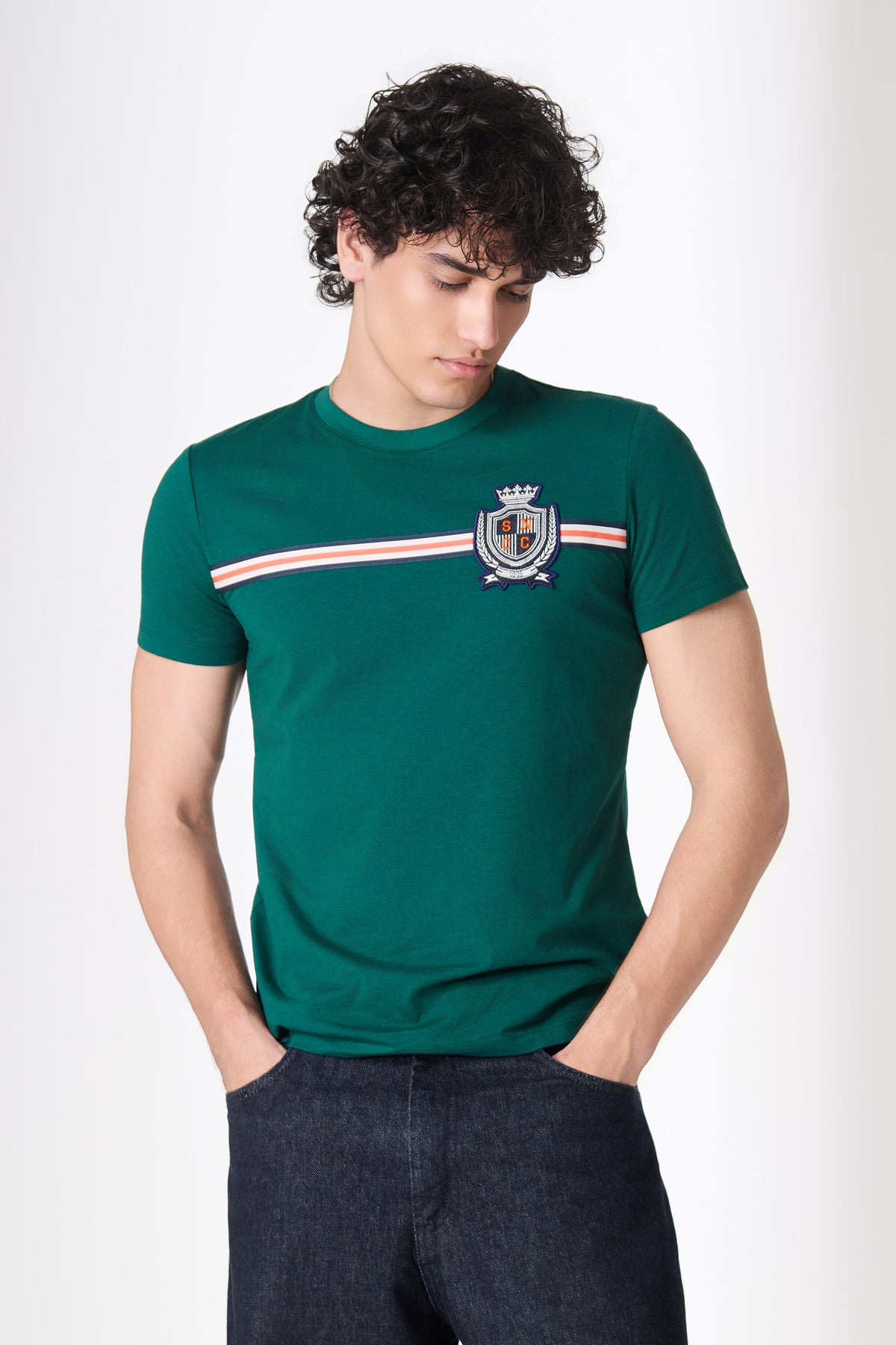 SNCC Emerald Crest Stripe T-Shirt