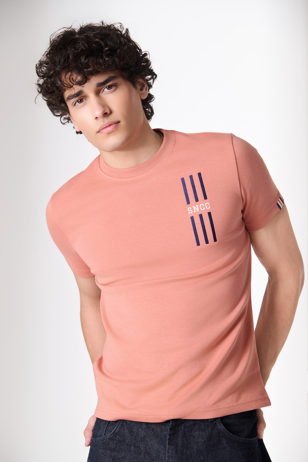 SNCC Pink Vertical Stripe T-Shirt