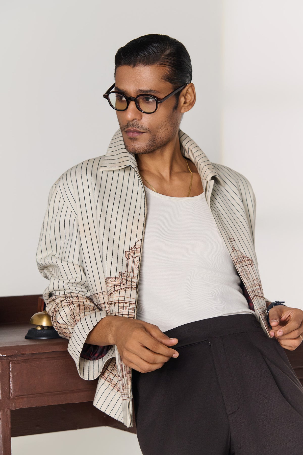 Beige Heritage Print Shacket