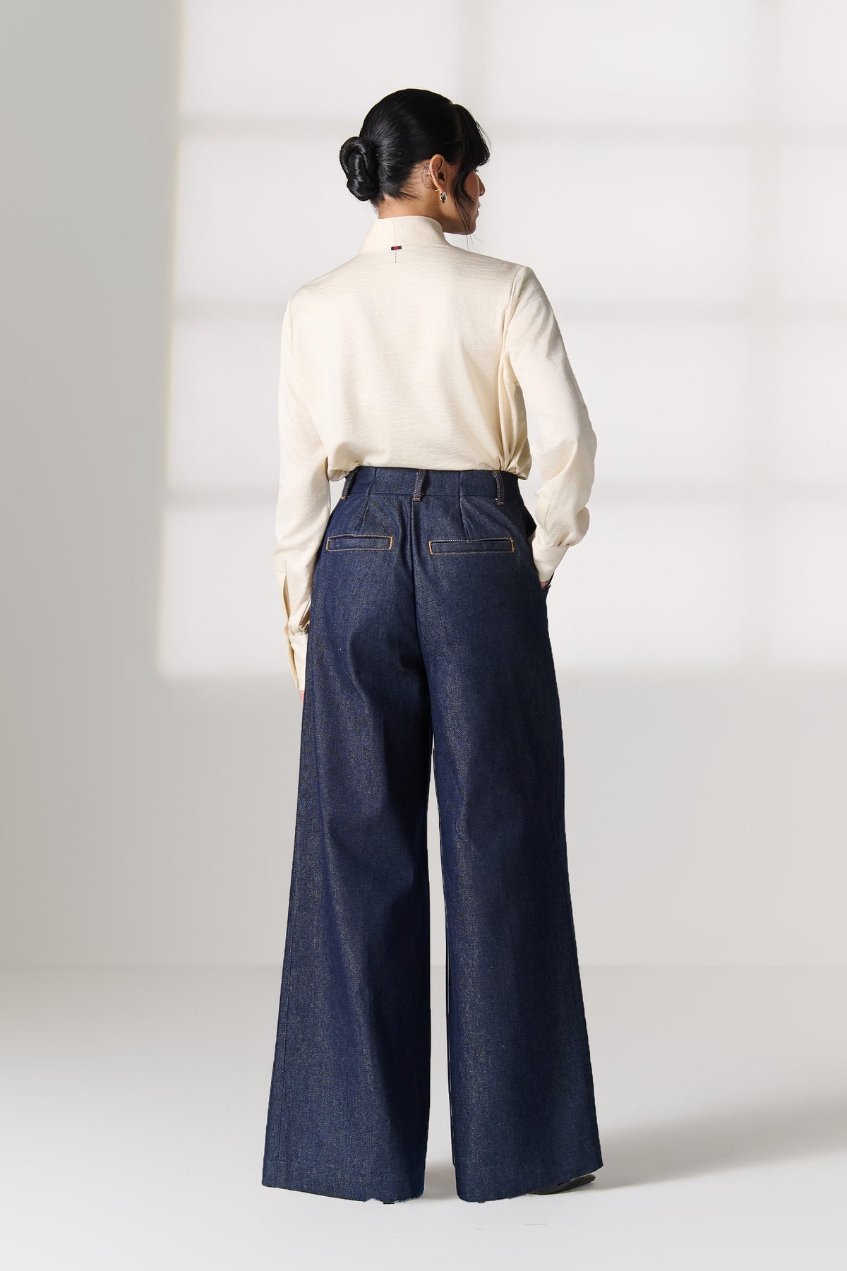Ivory Silk Tie-Neck Blouse