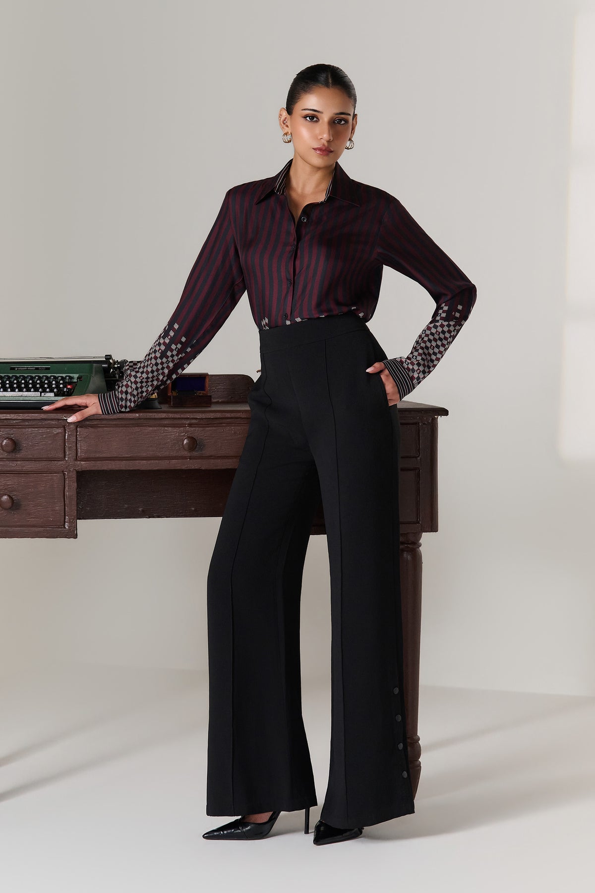 Cabernet Ombre Striped Shirt