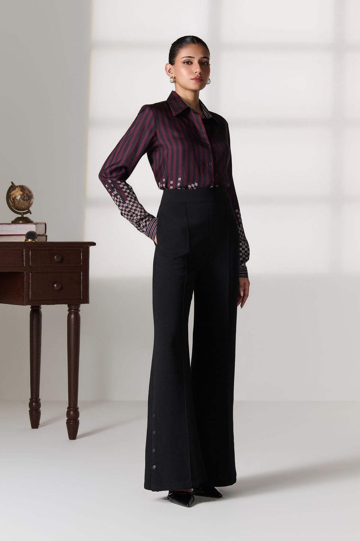 Cabernet Ombre Striped Shirt