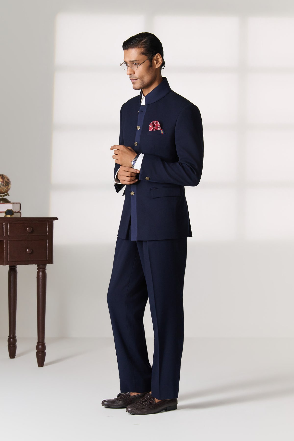 Navy Tailored Bandhgala Jacket