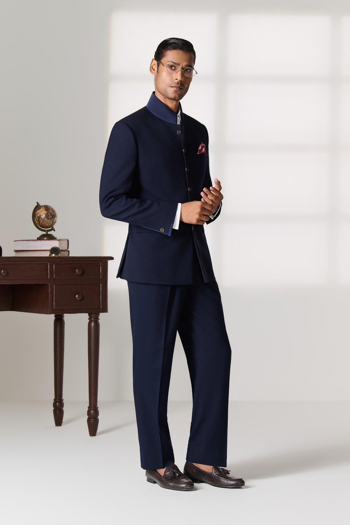 Navy Tailored Bandhgala Jacket