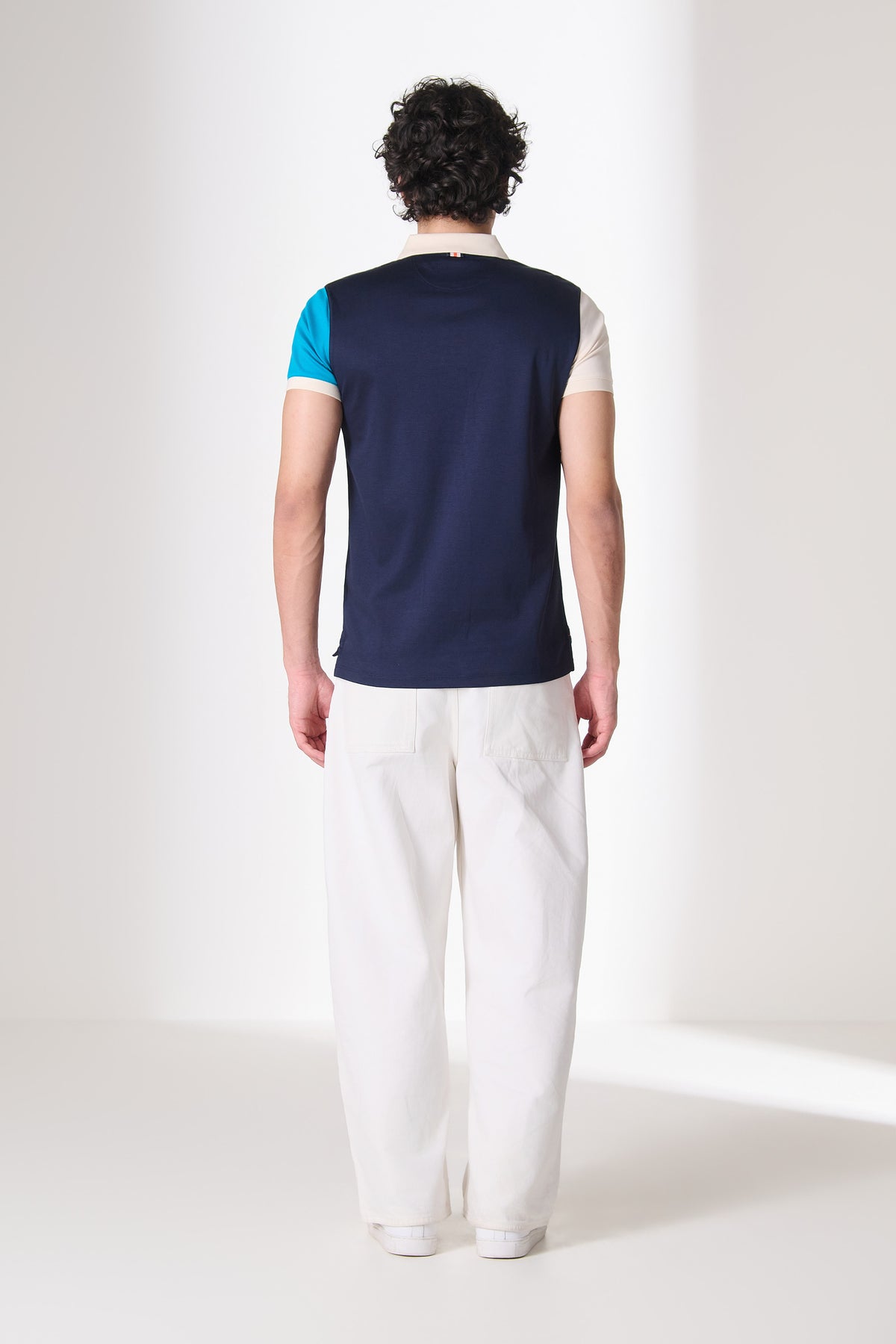 SNCC Navy Colour Block Lettered Polo T-Shirt