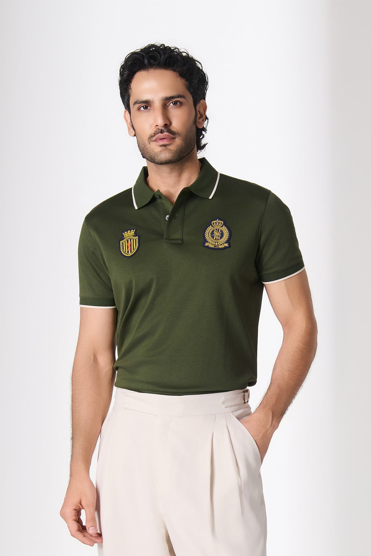SNCC Olive Dual Crest Polo