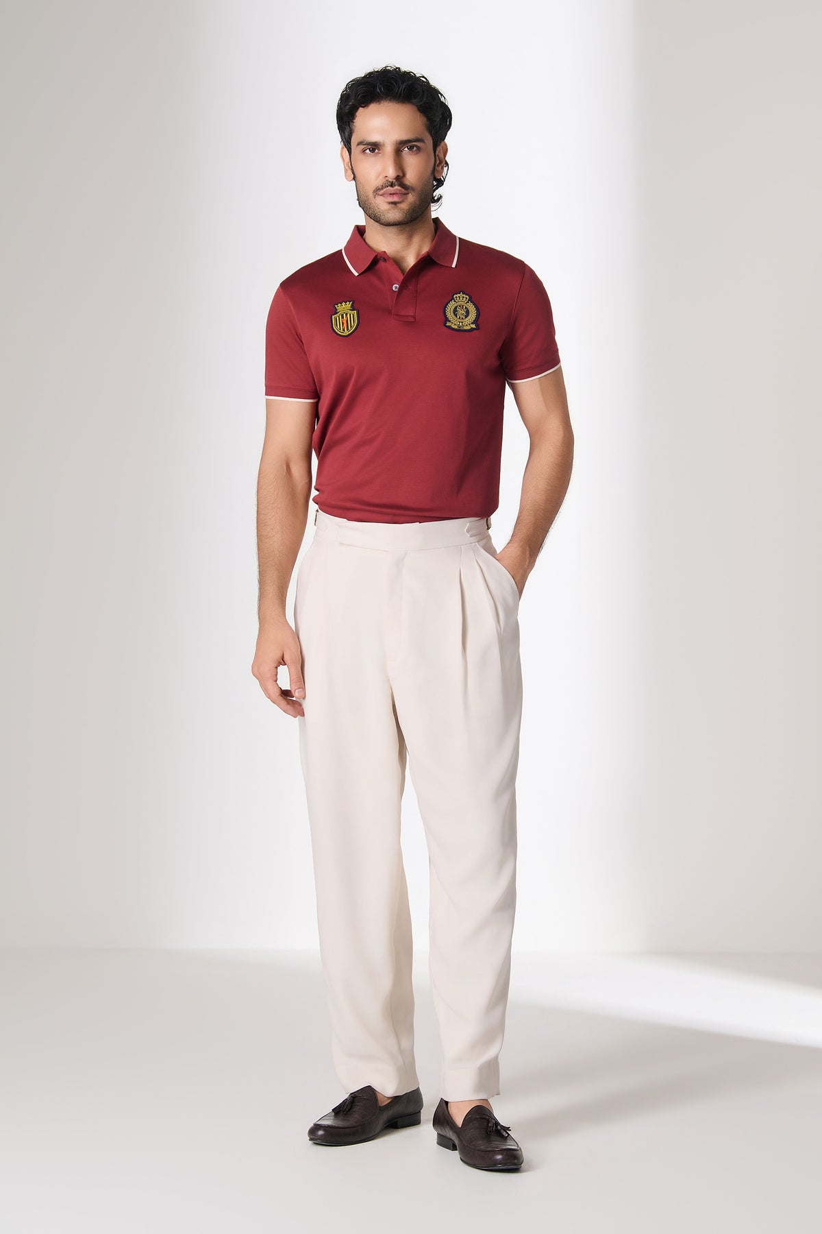 SNCC Burgundy Dual Crest Polo