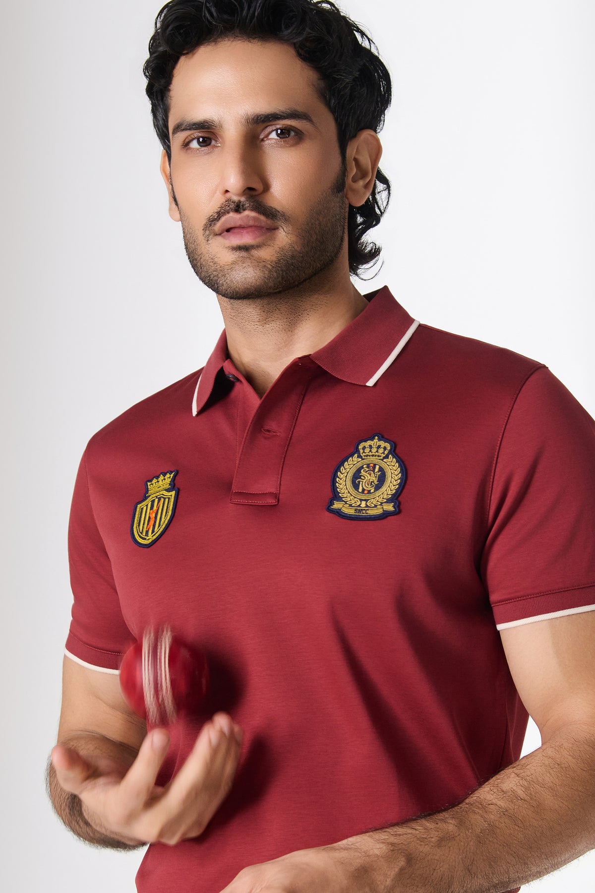 SNCC Burgundy Dual Crest Polo
