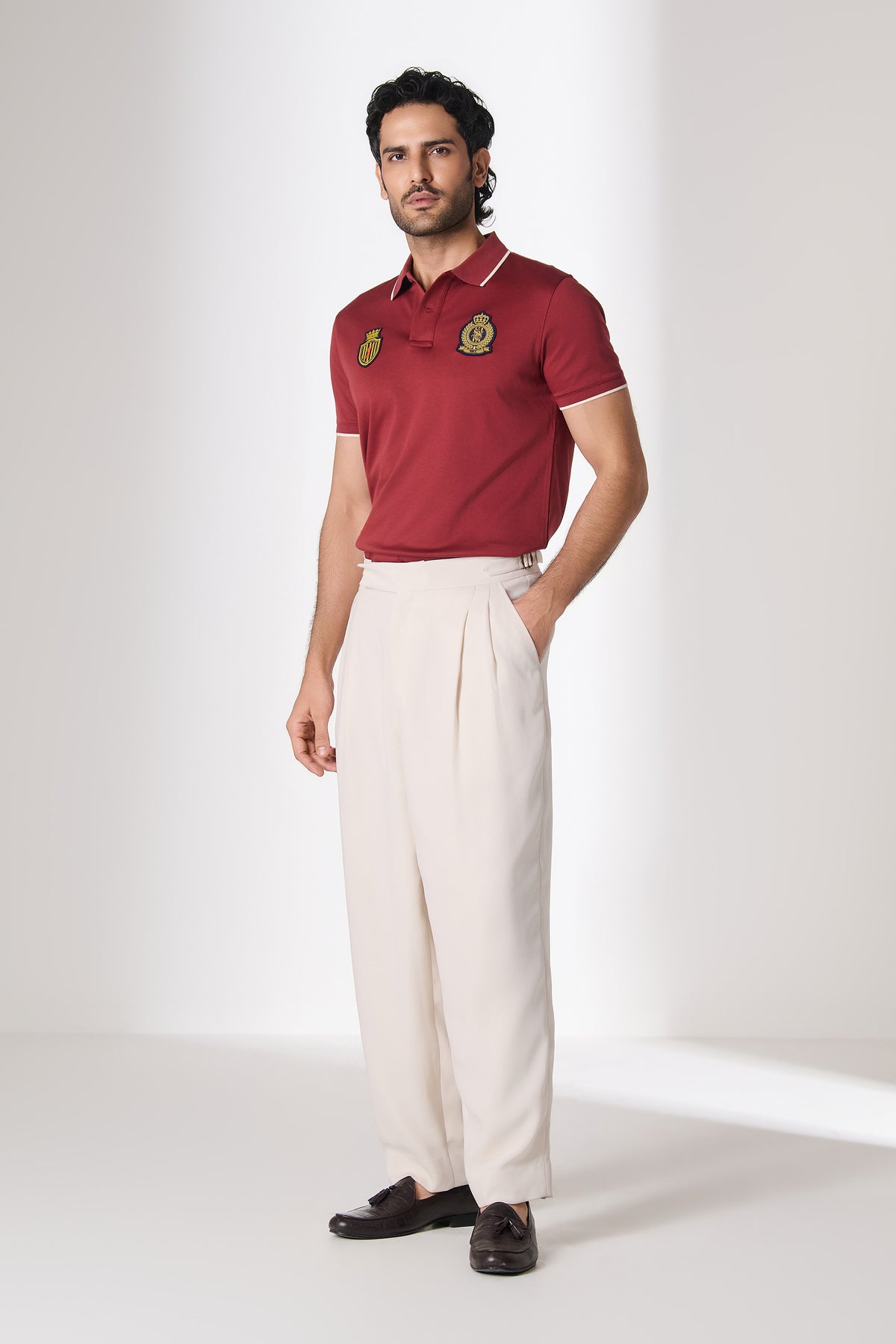 SNCC Burgundy Dual Crest Polo