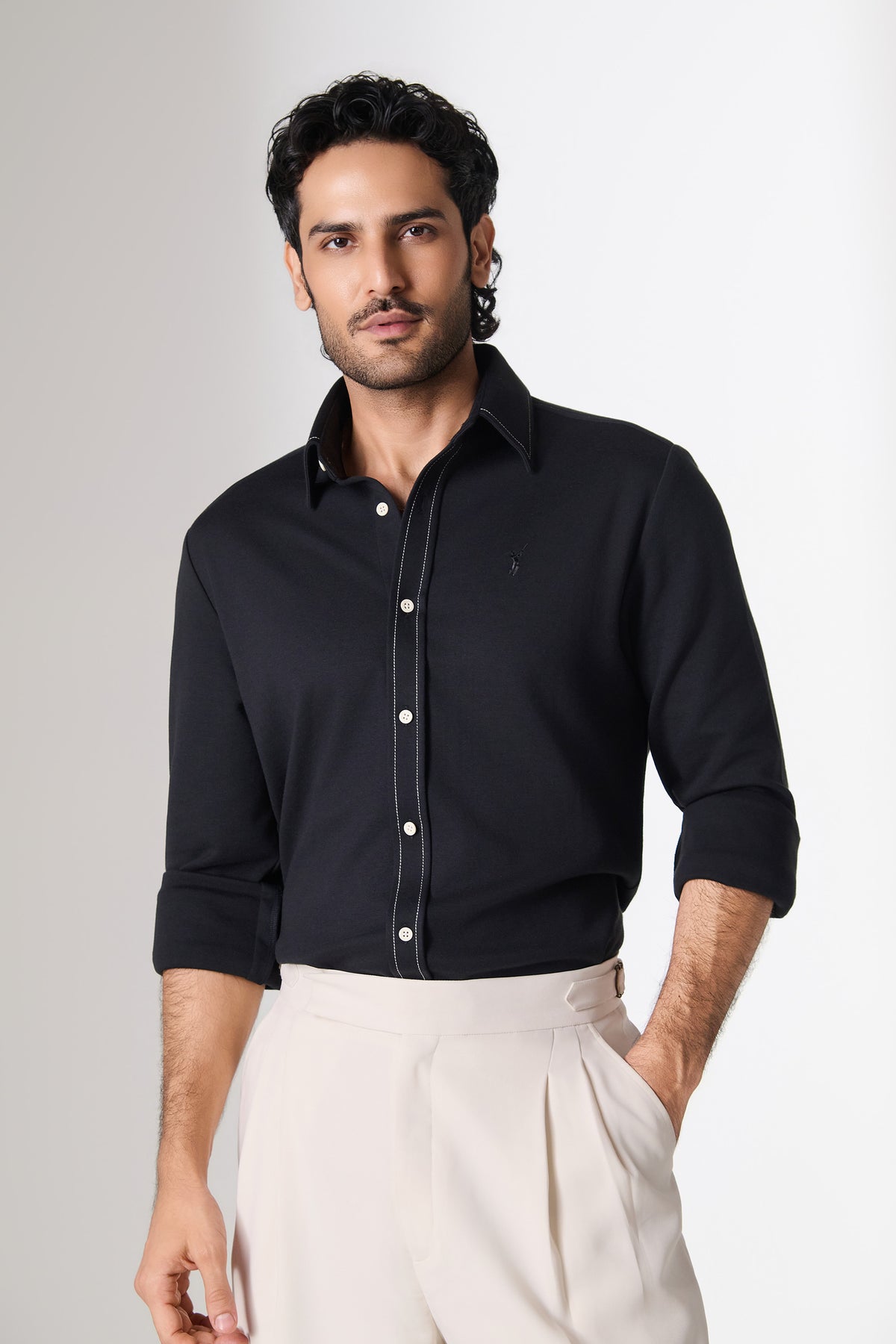 SNCC Black Contrast Stitch Shirt