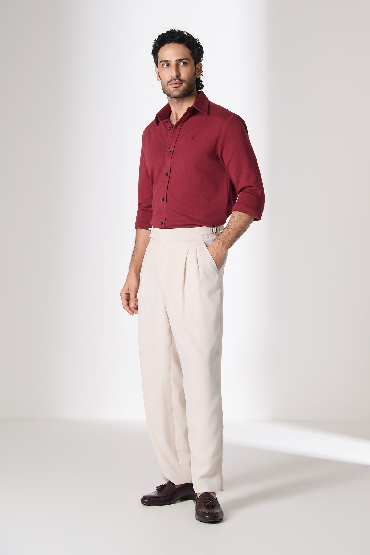 SNCC Burgundy Contrast Stitch Shirt