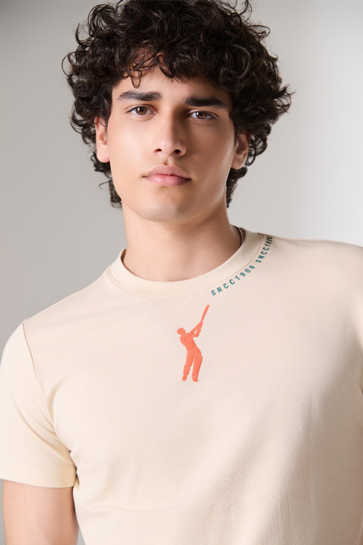 SNCC Beige Batsman Neckline T-Shirt