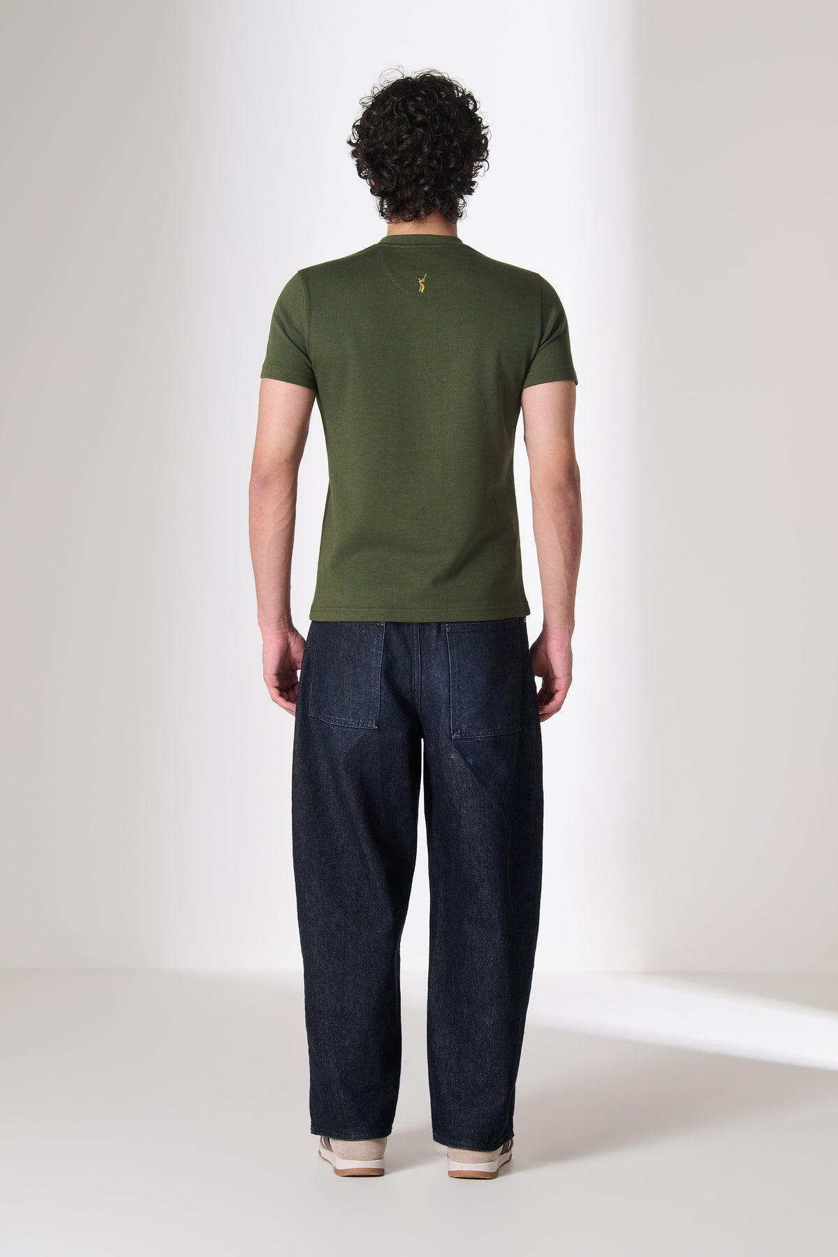 SNCC Olive Cotton Crest Embroidered T-Shirt