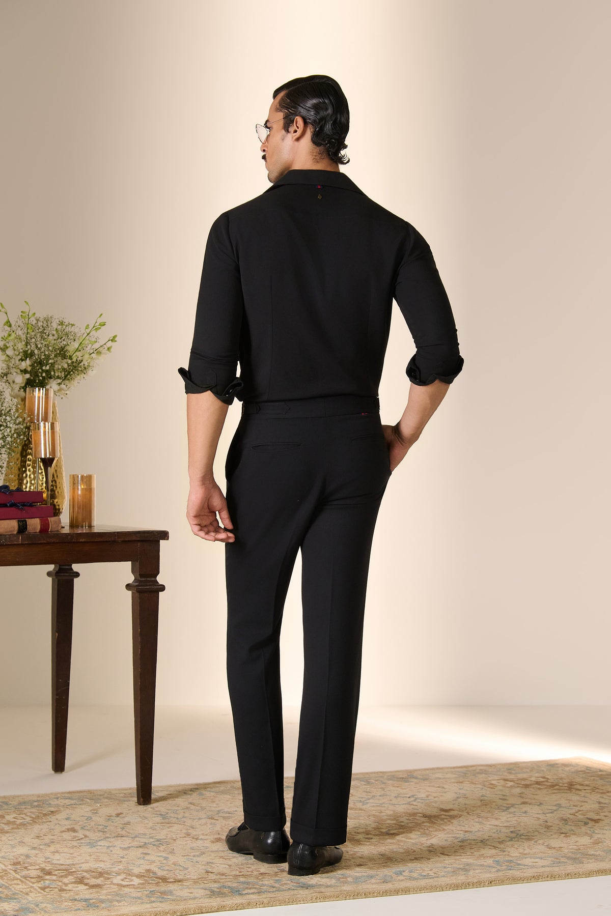 Black Zardozi Embroidered Shirt
