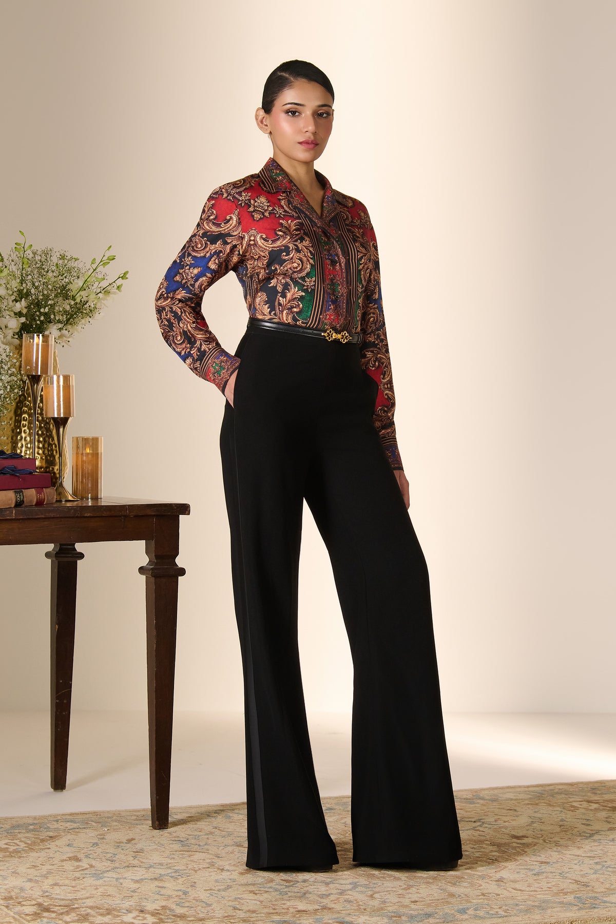 Baroque Print Silk Shirt