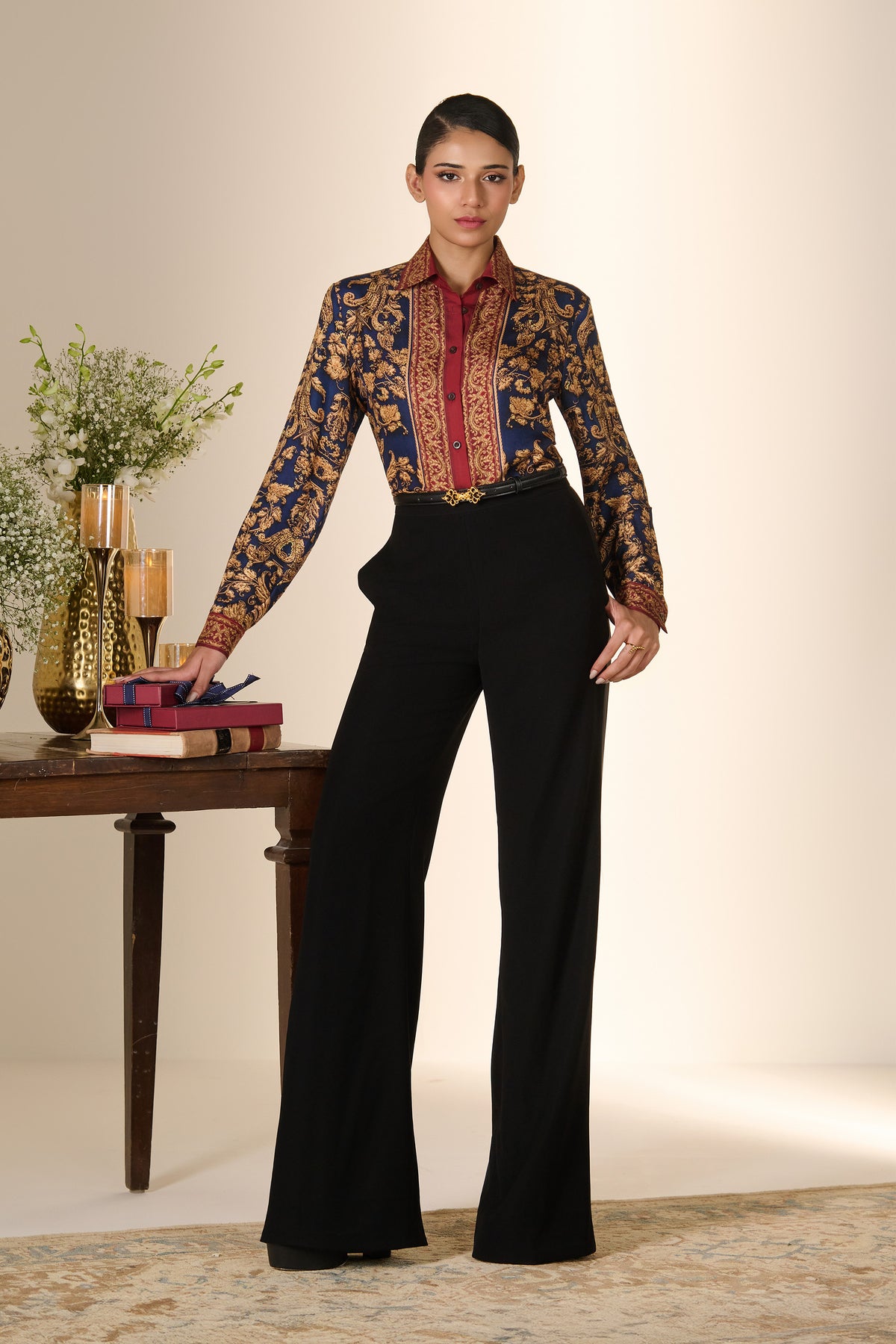 Regal Border Baroque Silk Shirt